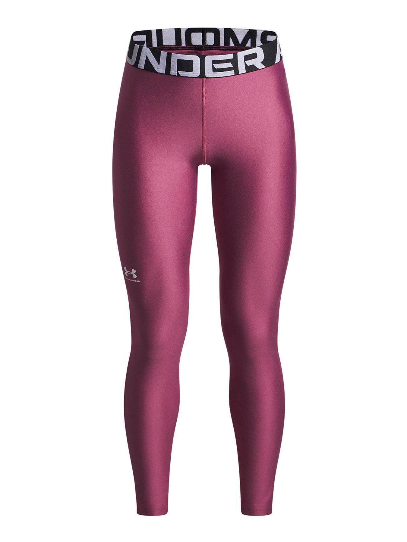Under Armour Junior Girls Training Heatgear Tights - Burgundy