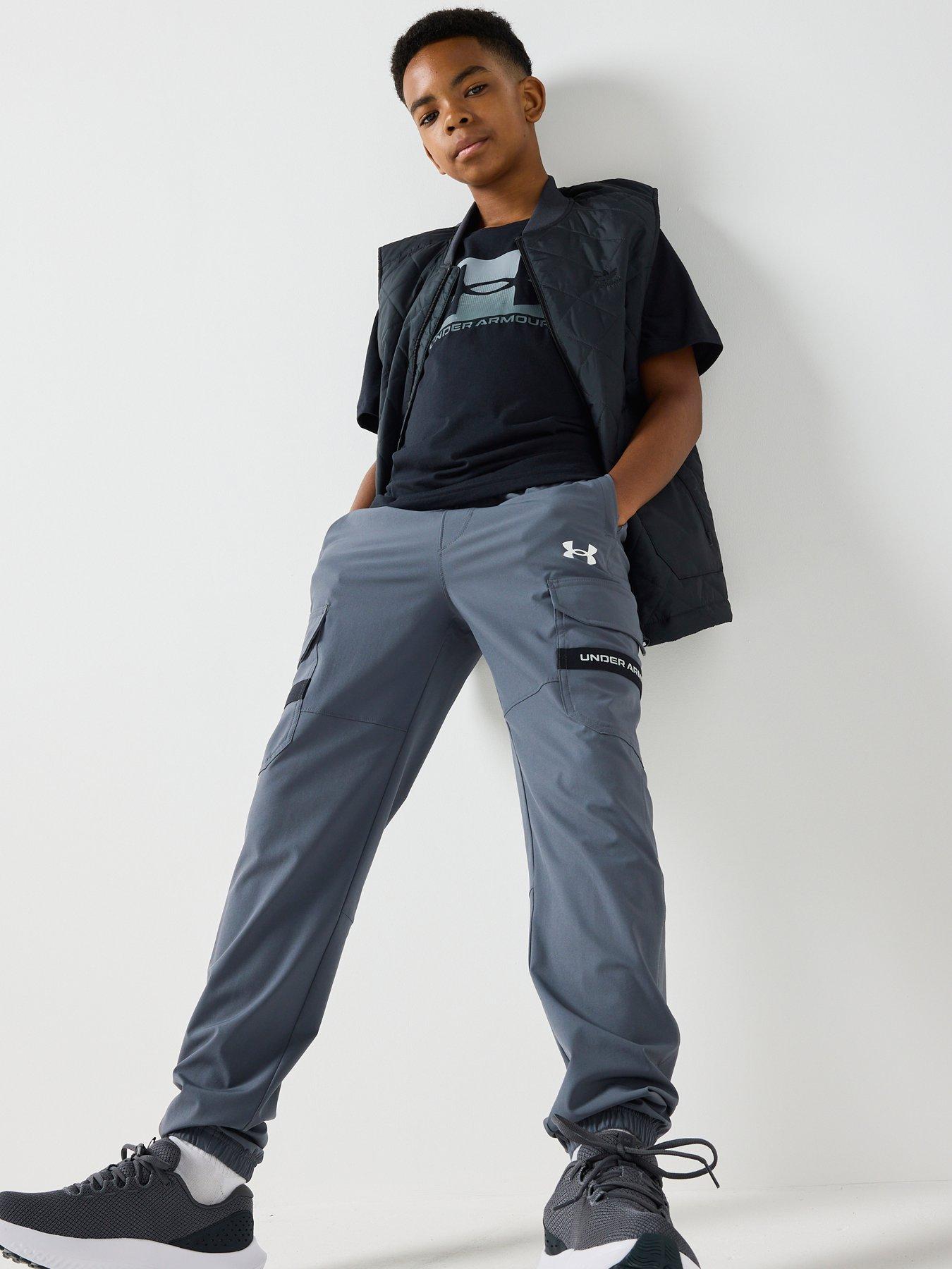 Image 3 of 5 of UNDER ARMOUR Junior Boys Training Tech Utility Woven Pants - Grey