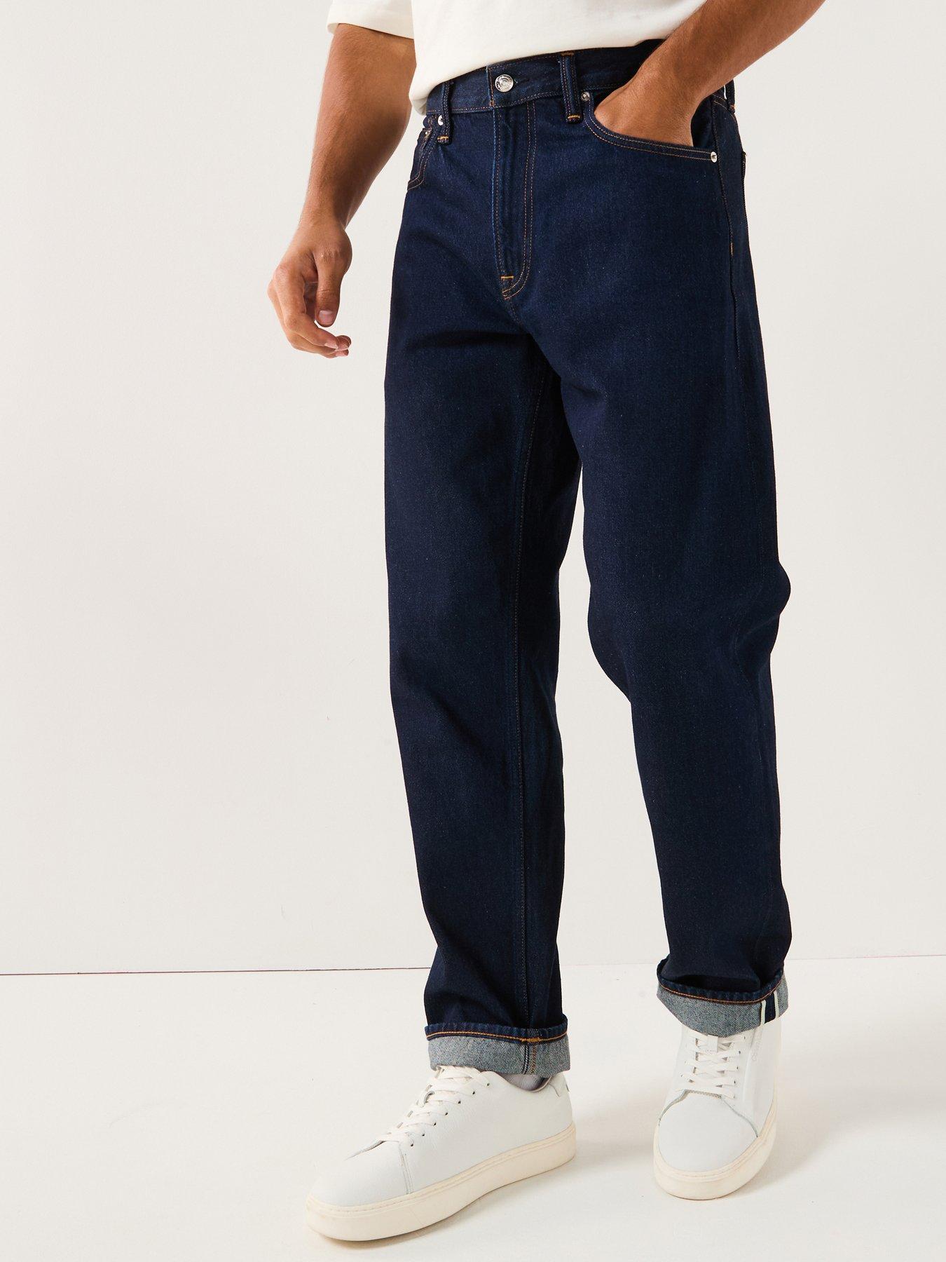 Calvin Klein Jeans 5 Pocket 90S Tapered Selvedge, Dark Blue, Size 32, Inside Leg Regular, Men