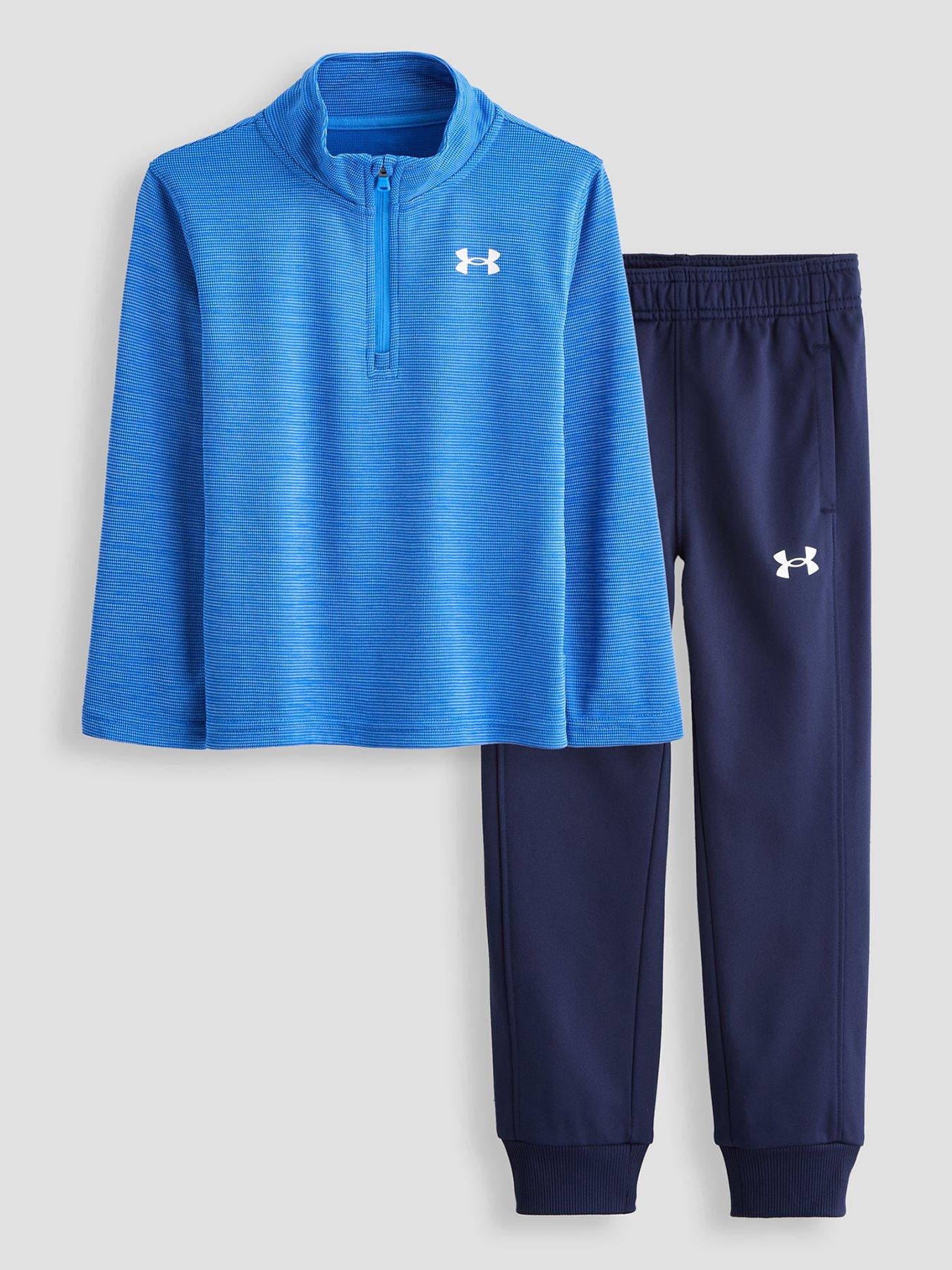 UNDER ARMOUR: Boys 1/4 Zip Top and Joggers Set - Blue