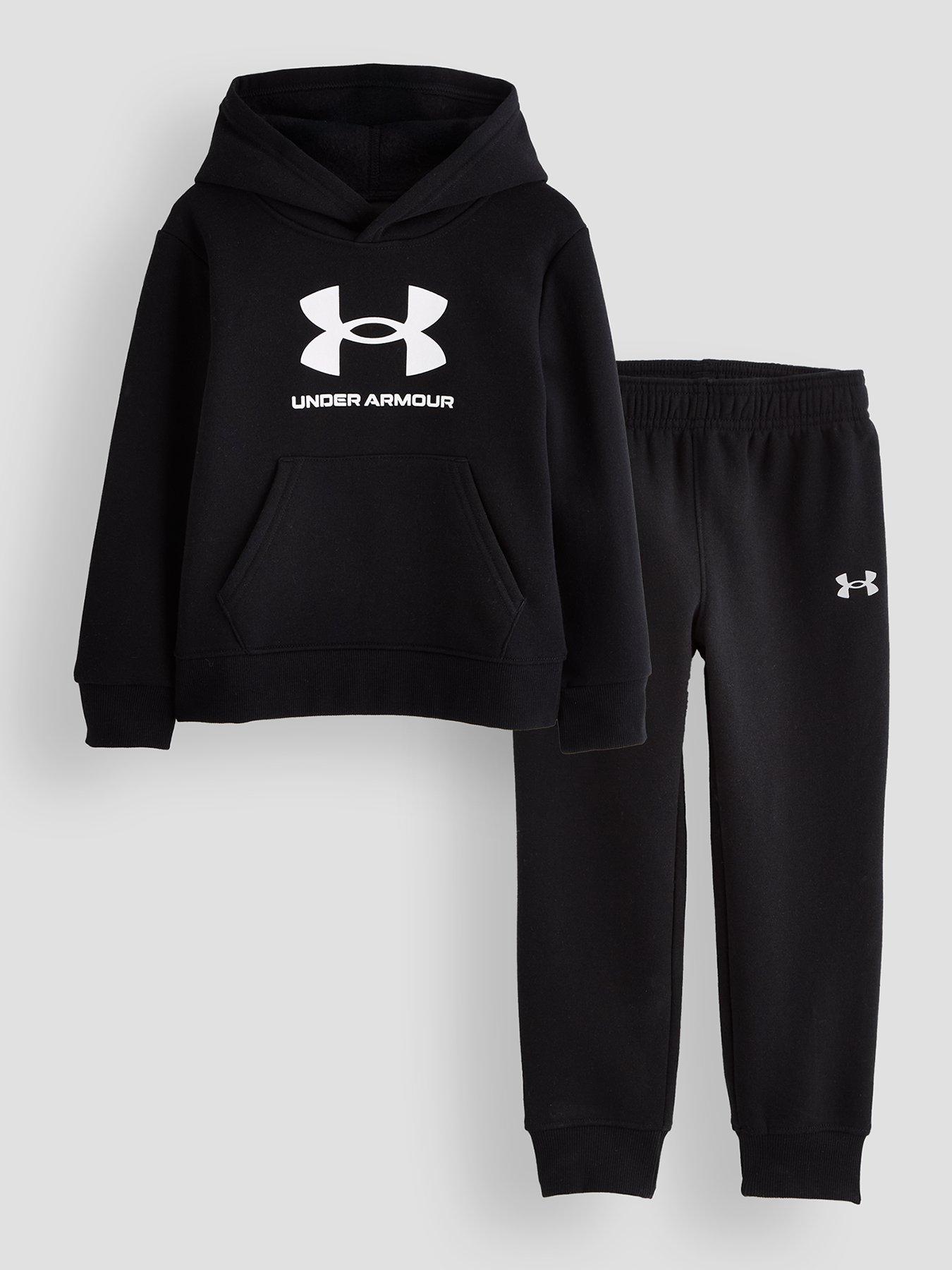 UNDER ARMOUR: Boys Logo Hoodie Set - Black