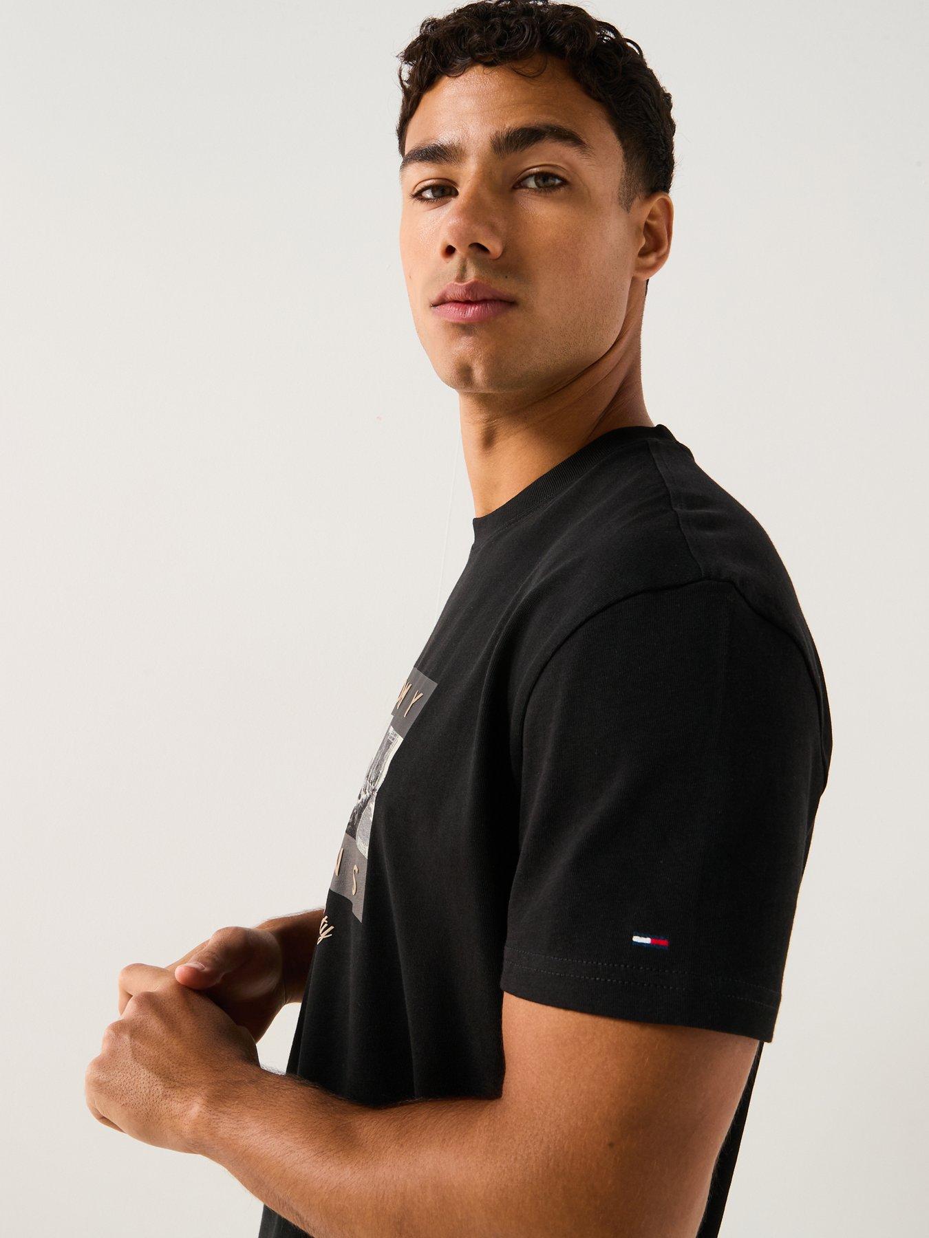 Image 6 of 6 of Tommy Jeans Regular Photo Flag T-Shirt - Black