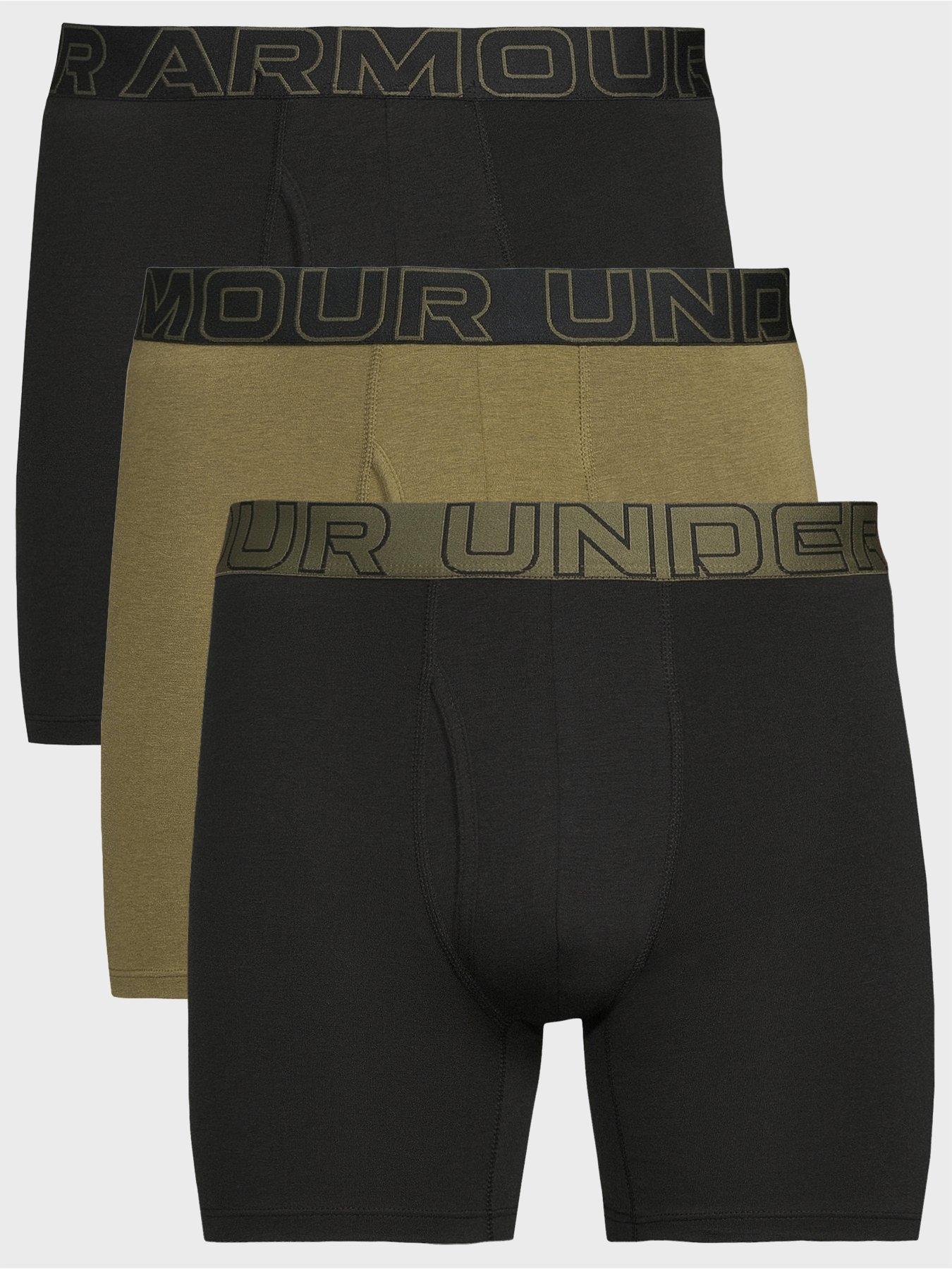 UNDER ARMOUR Men's Performance Cotton 6 Inch 3 Pack Boxers - Multi