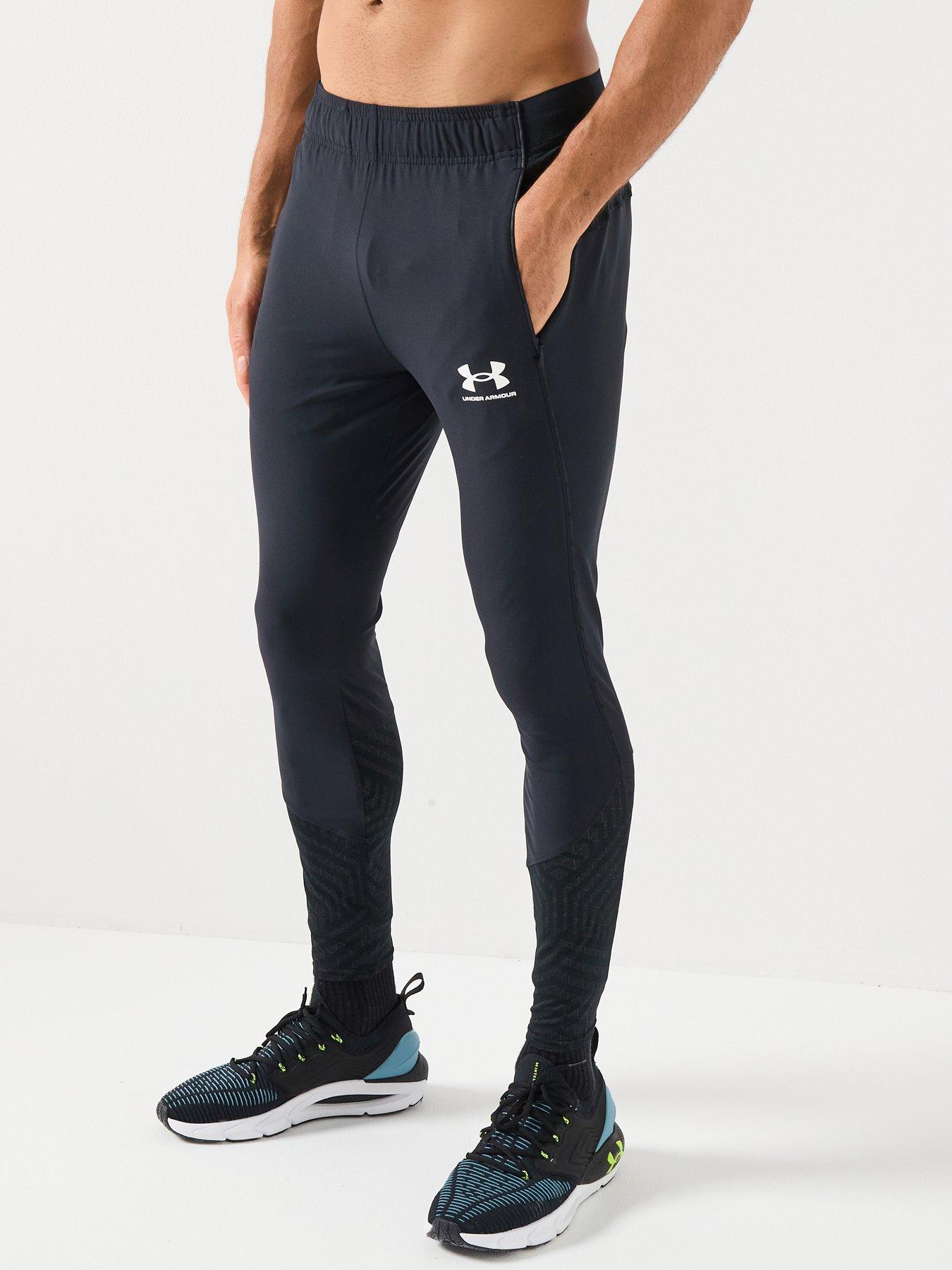 UNDER ARMOUR Mens Challenger Pro Pants, Black/White, Size M, Men