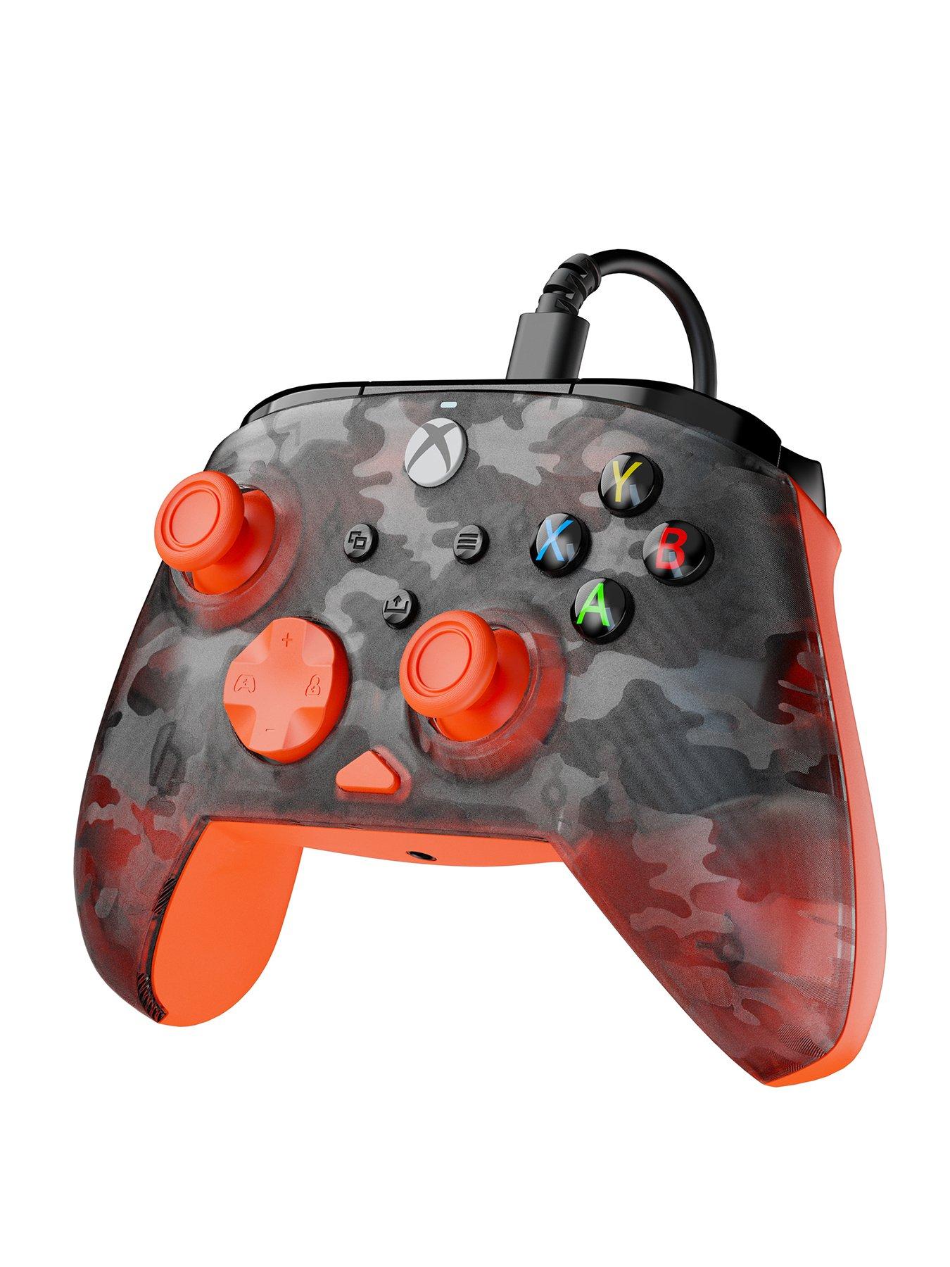 Image 2 of 8 of pdp Rematch Core Wired Controller XB, Ghost Camo Black & Orange