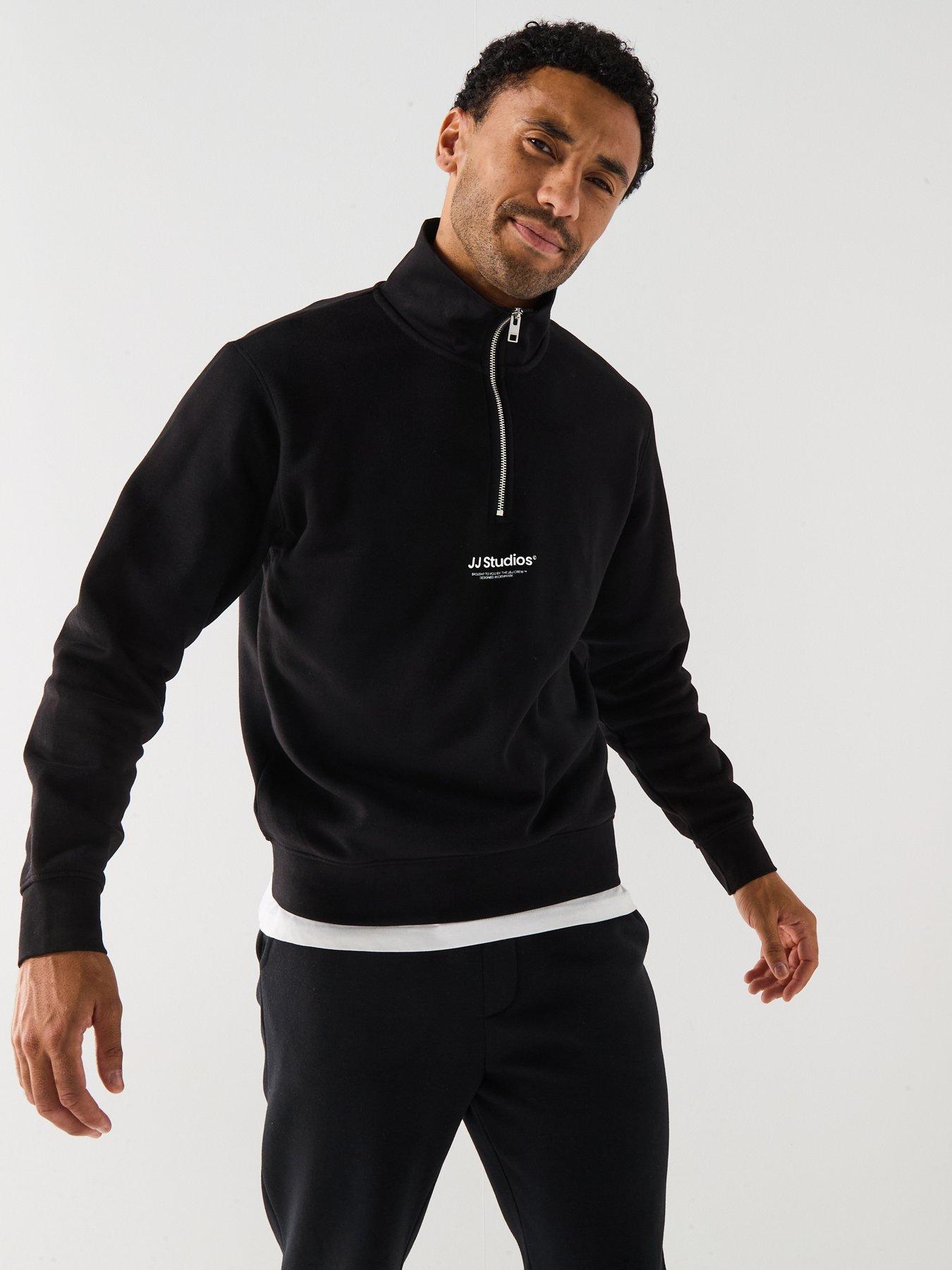 Jack & Jones Soho JJ Studios 1/4 Zip Sweat - Black