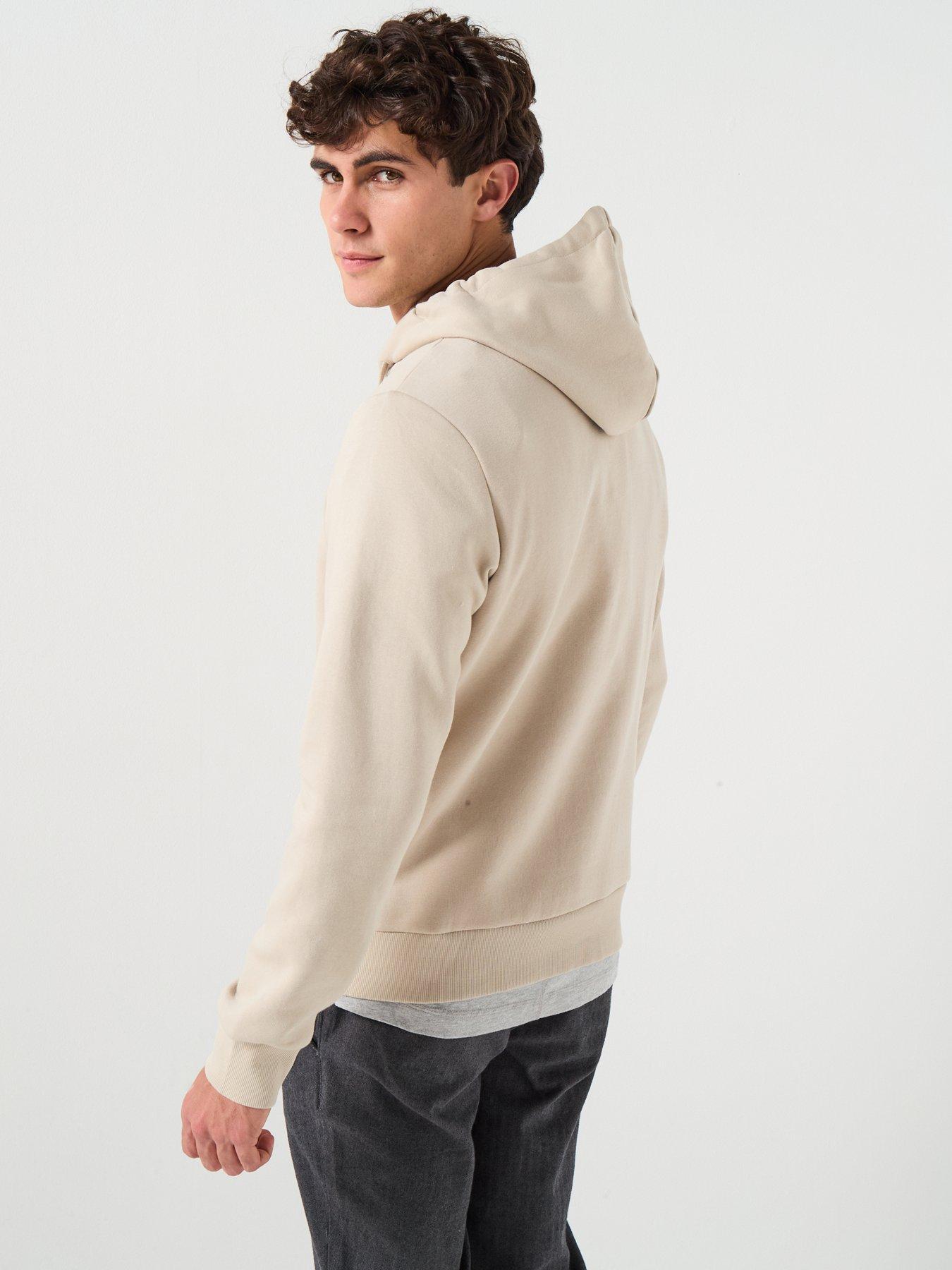 Image 2 of 6 of Jack & Jones Left Chest Tonal Logo Overhead Hoodie - Beige