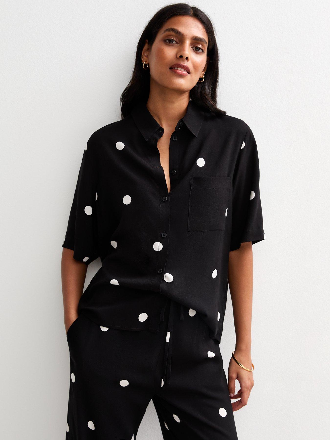 undefined Black Spot Print Oversized Resort Shirt