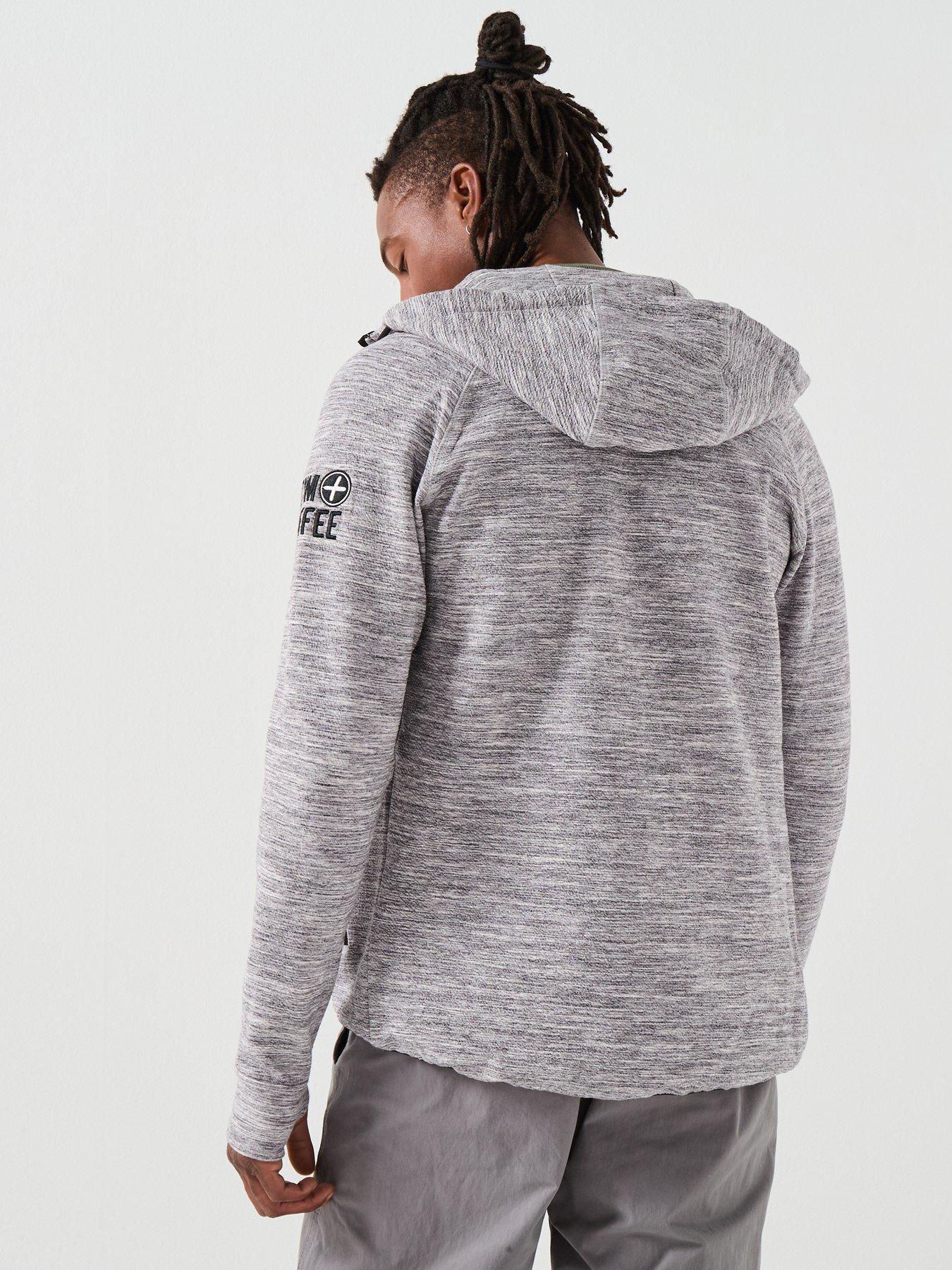 Image 2 of 6 of Gym + Coffee Mens Training Fleck Hoodie - Grey