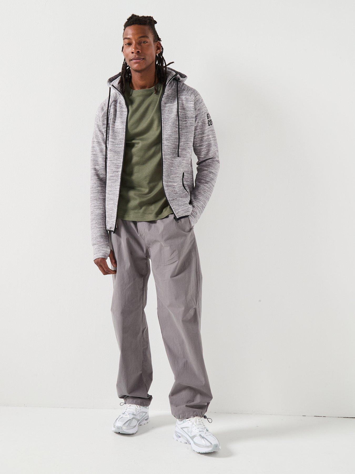 Image 3 of 6 of Gym + Coffee Mens Training Fleck Hoodie - Grey