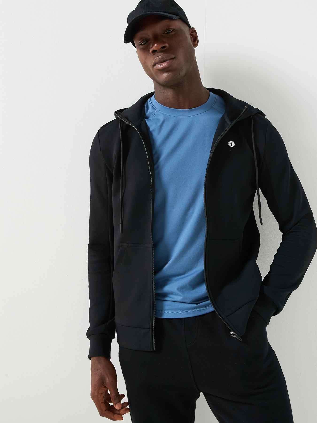 Image 1 of 6 of Gym + Coffee Mens Training Relentless Zip Hoodie - Black