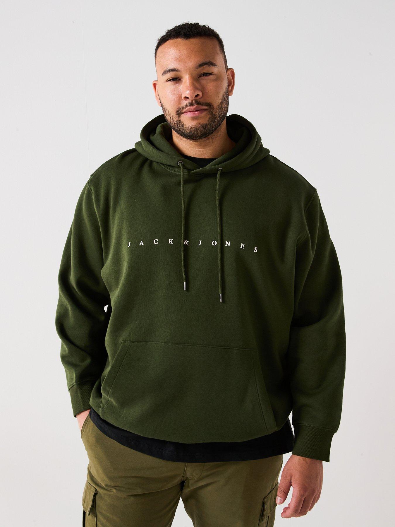 Jack & Jones Plus Size Star Linear Logo T-Shirt - Green