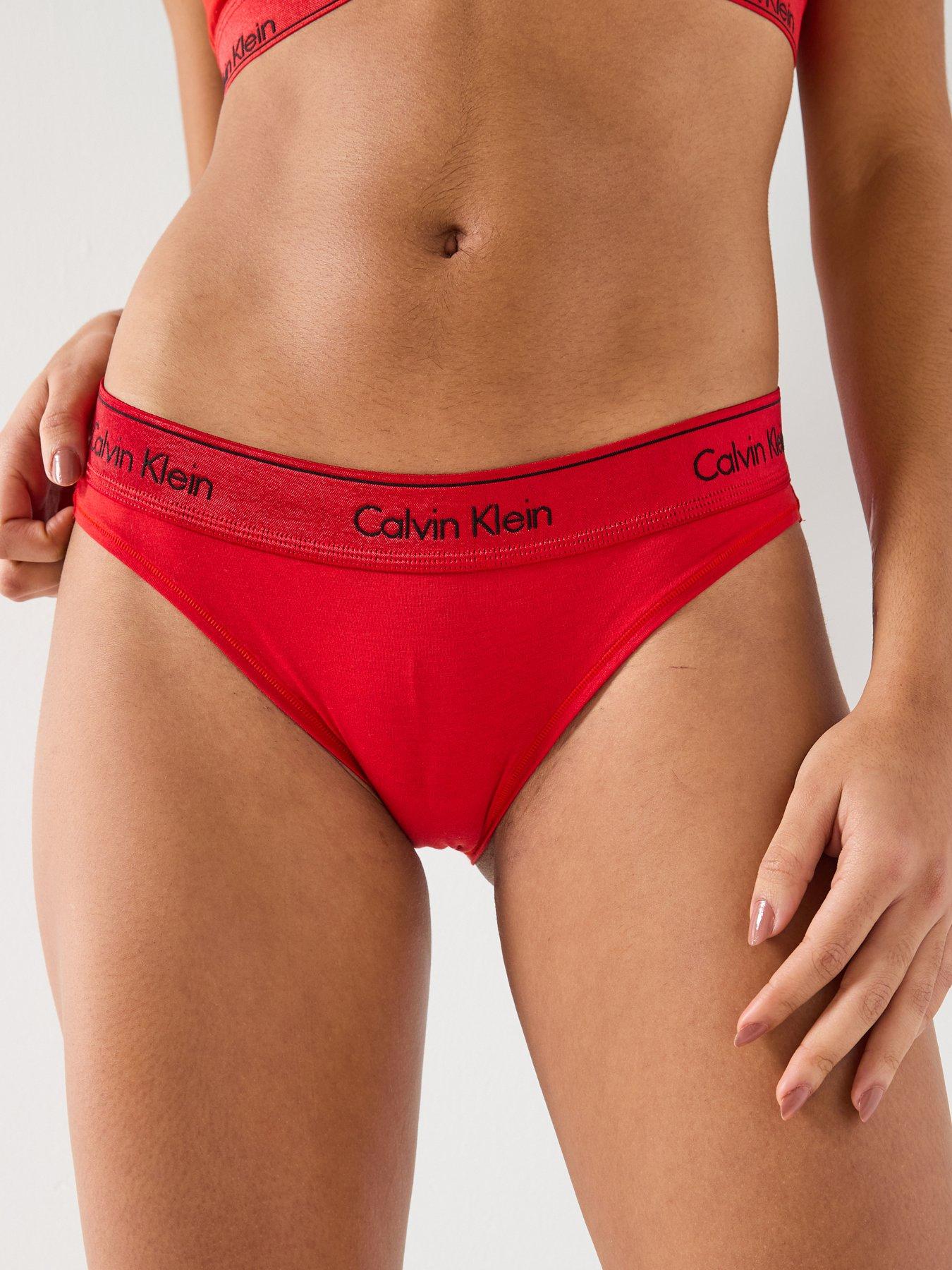 Calvin Klein High Leg Briefs - Red