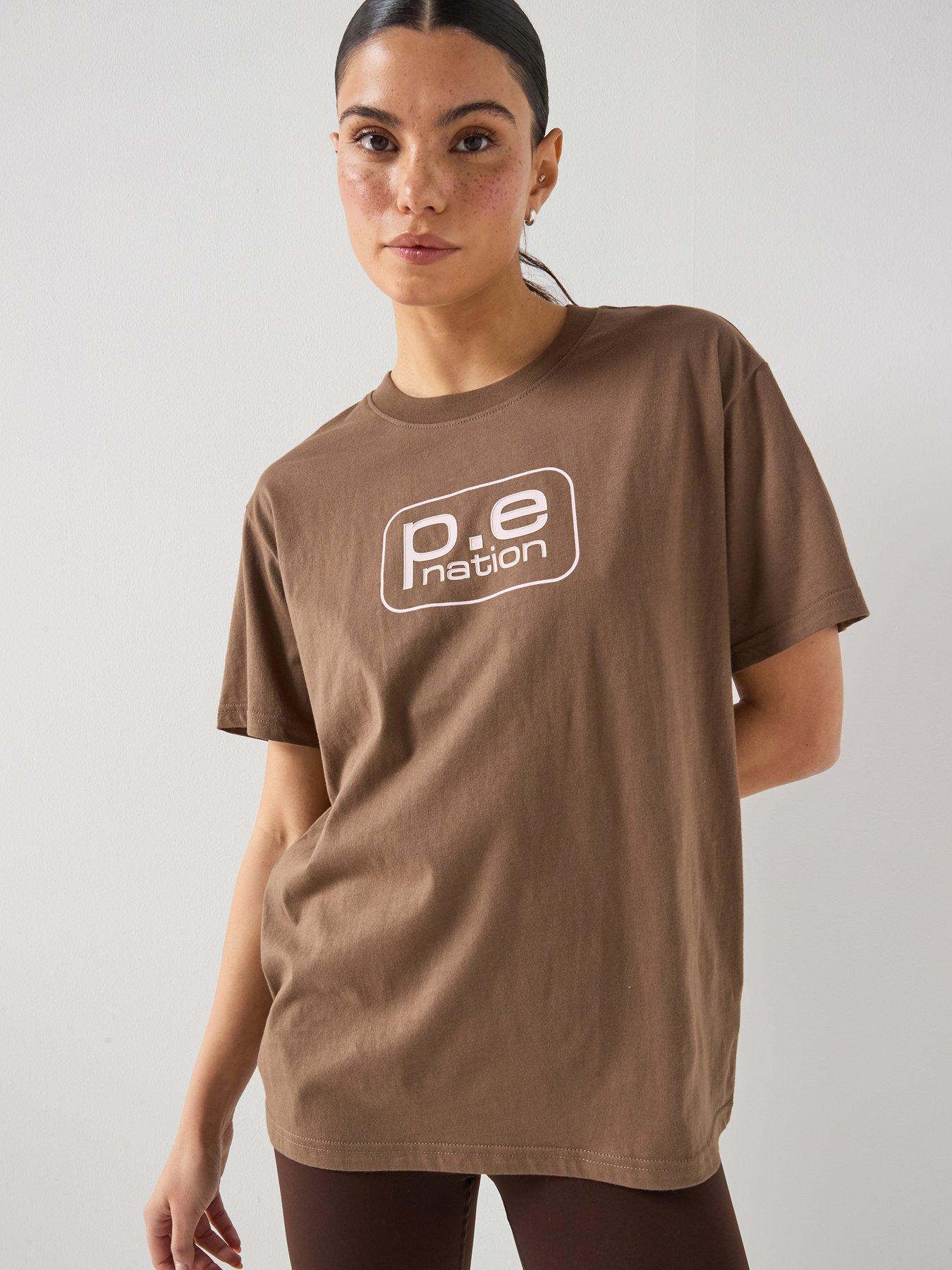 P.E Nation Womens Training Flux Short Sleeve T-Shirt - Brown