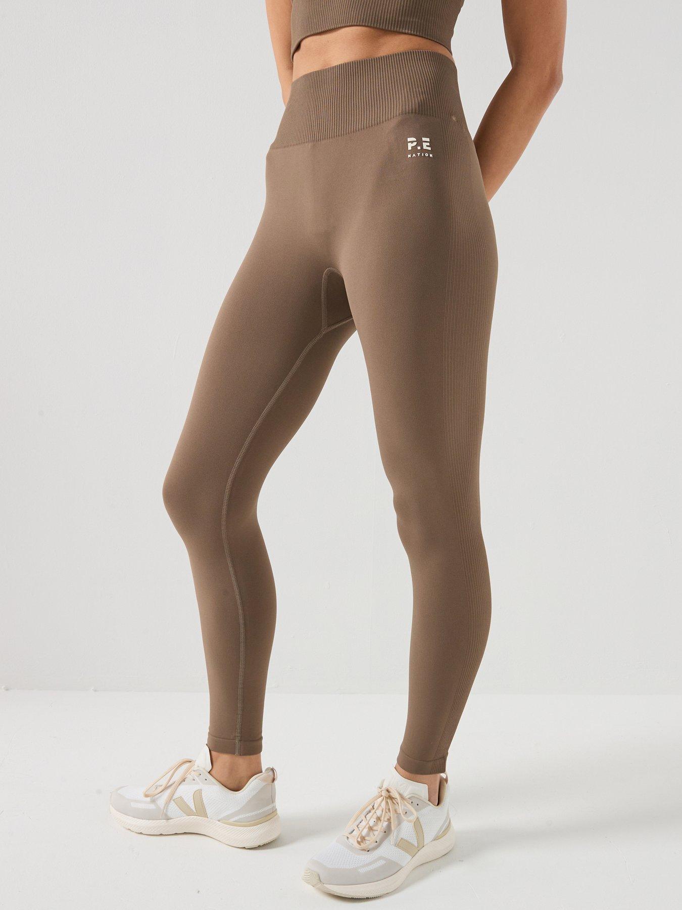 P.E Nation Womens Training Restore Seamless Leggings - Brown