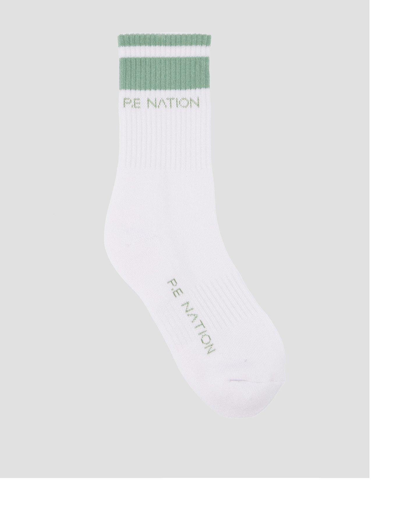 Image 1 of 4 of P.E Nation Womens Training Homage Socks - White