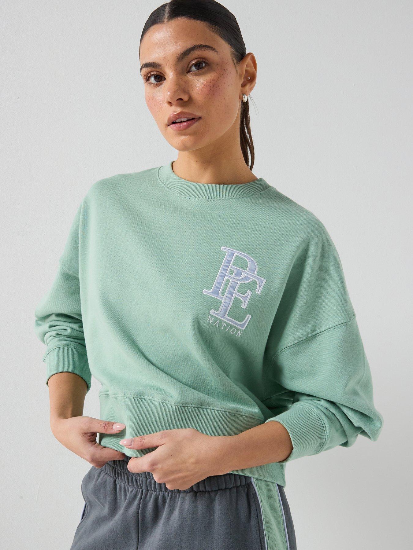Image 1 of 6 of P.E Nation Womens Training Summit Long Sleeve Sweatshirt - Green