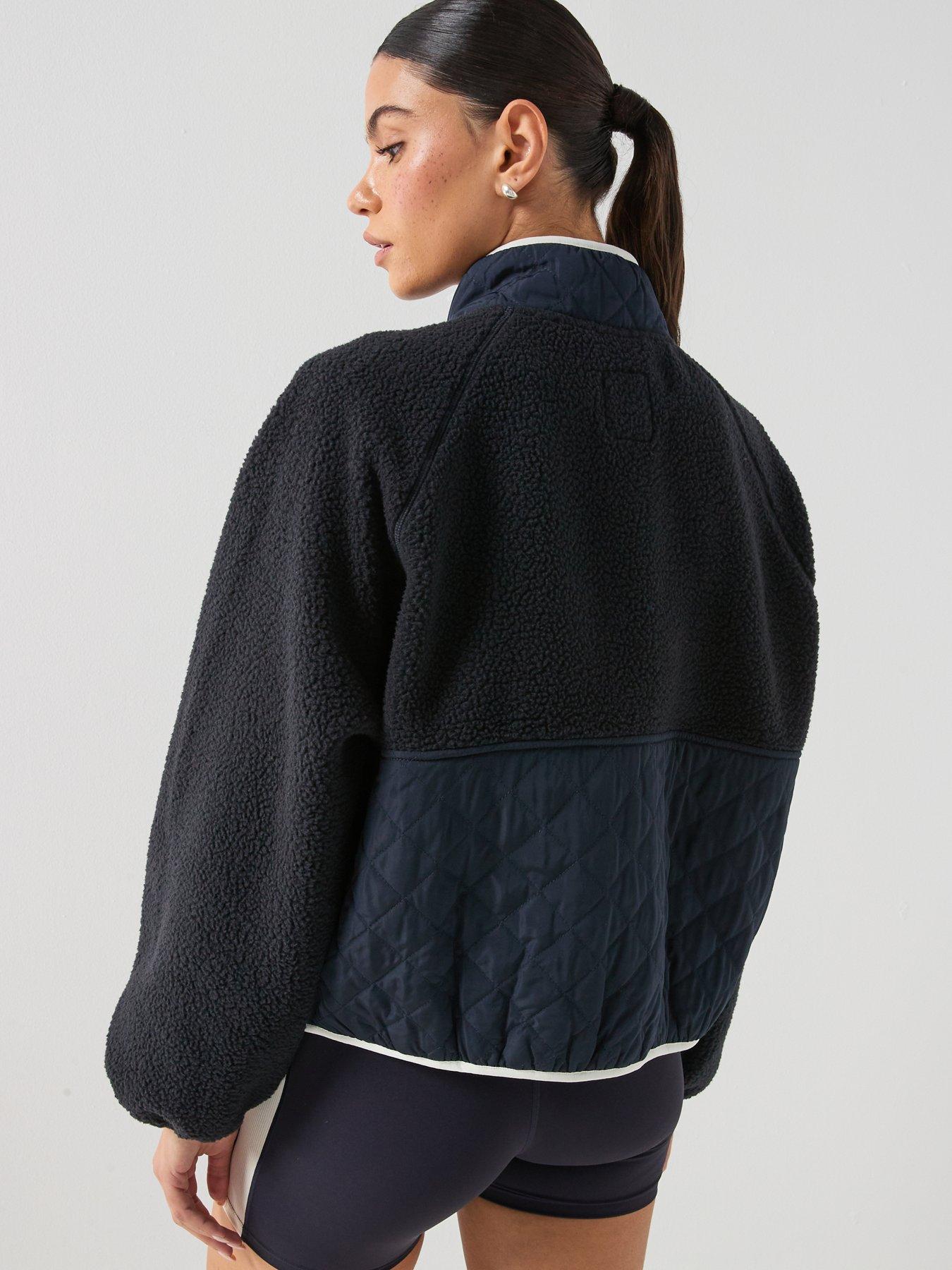 Image 2 of 6 of P.E Nation Womens Training Technique Quilt and Fleece Jacket - Navy