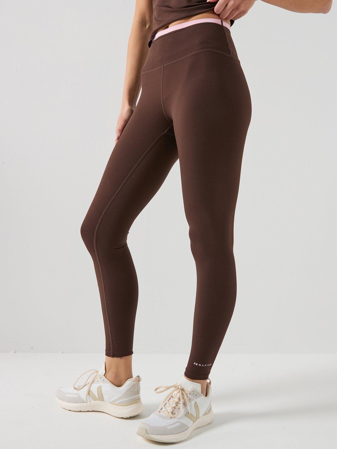 P.E Nation Womens Training Vita Full Length Leggings - Brown