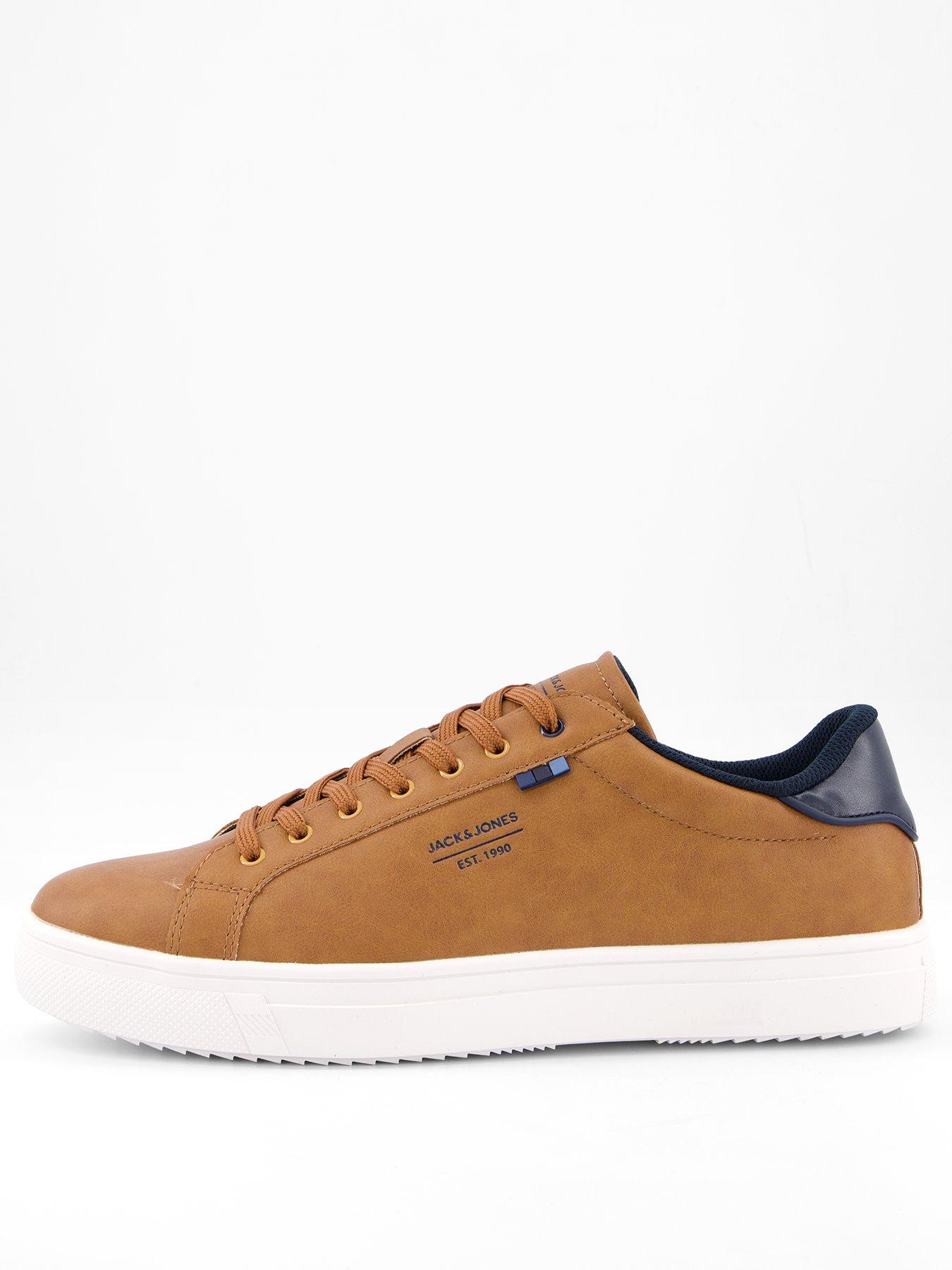 Jack & Jones Pu Leather Lace Up Sneakers - Brown