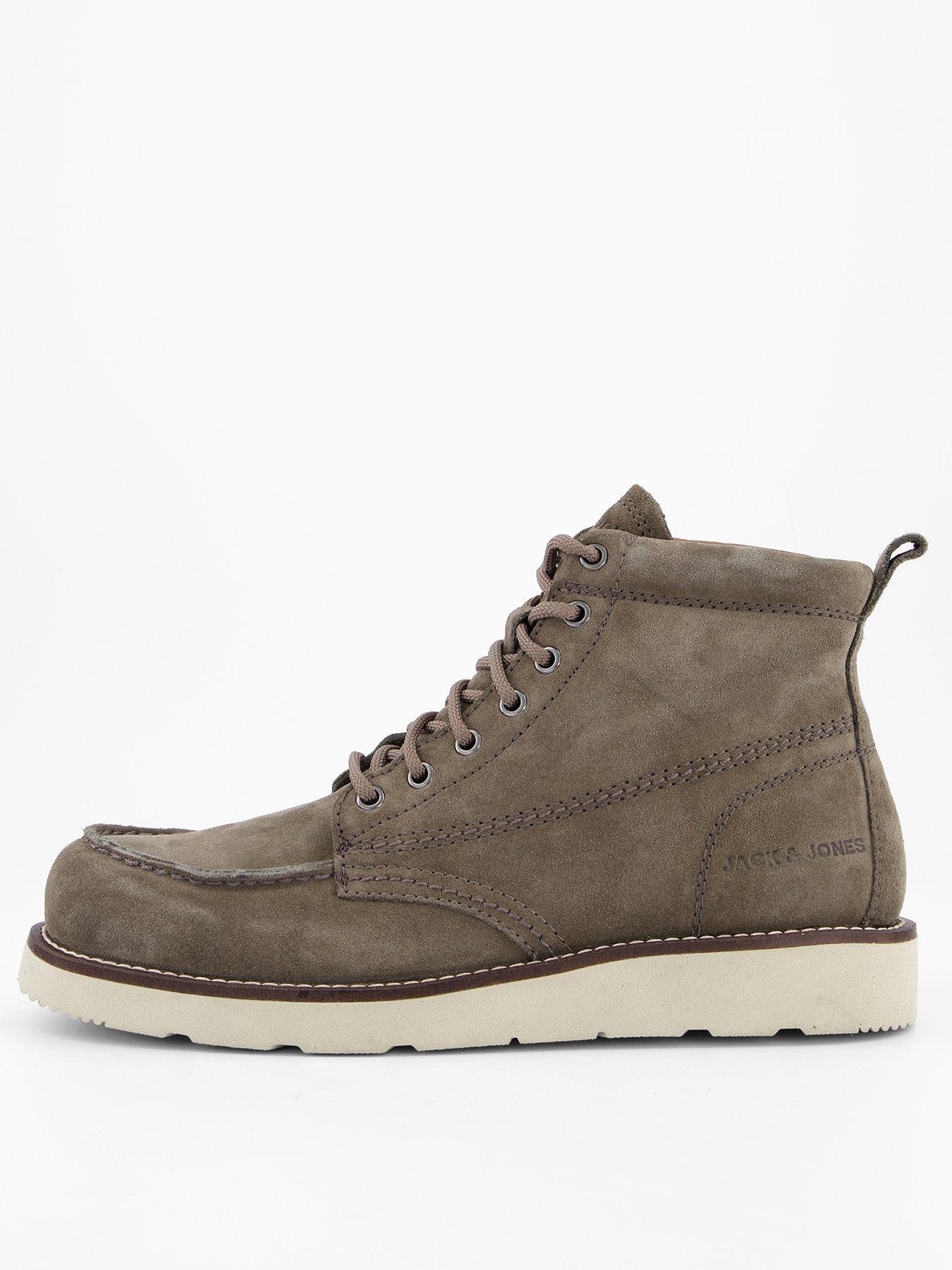 Jack & Jones Toronto Apron Suede Lace Up Boots - Grey