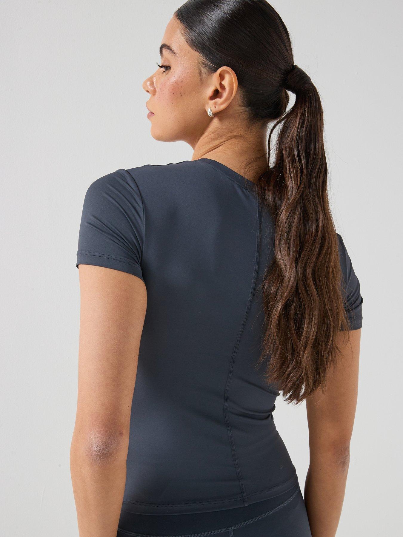 Image 2 of 6 of P.E Nation Womens Training Foundation Slim Fit T-Shirt - Navy