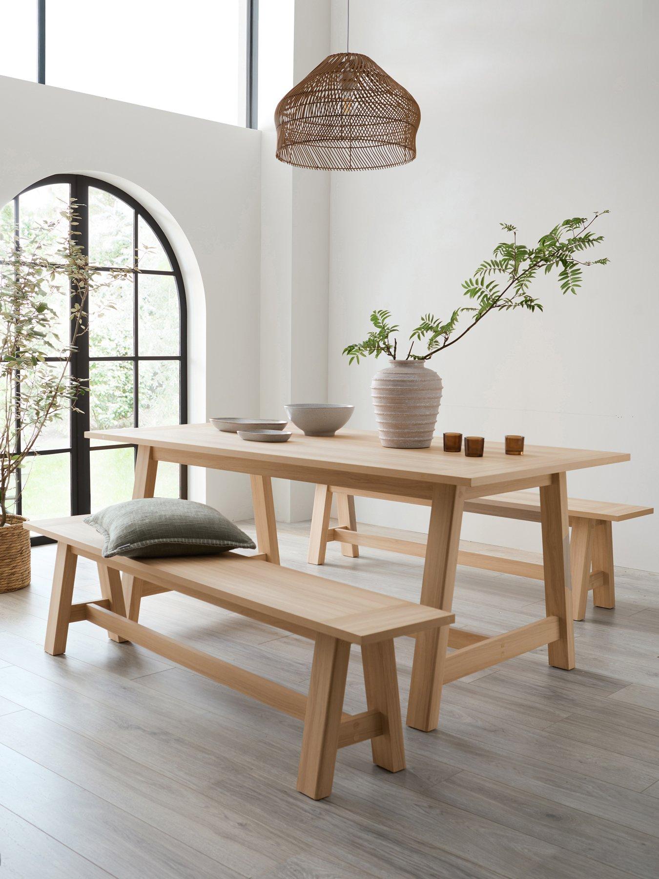 Michelle Keegan Home Lindley 185cm Dining Table  &  2 Benches - FSC® Certified
