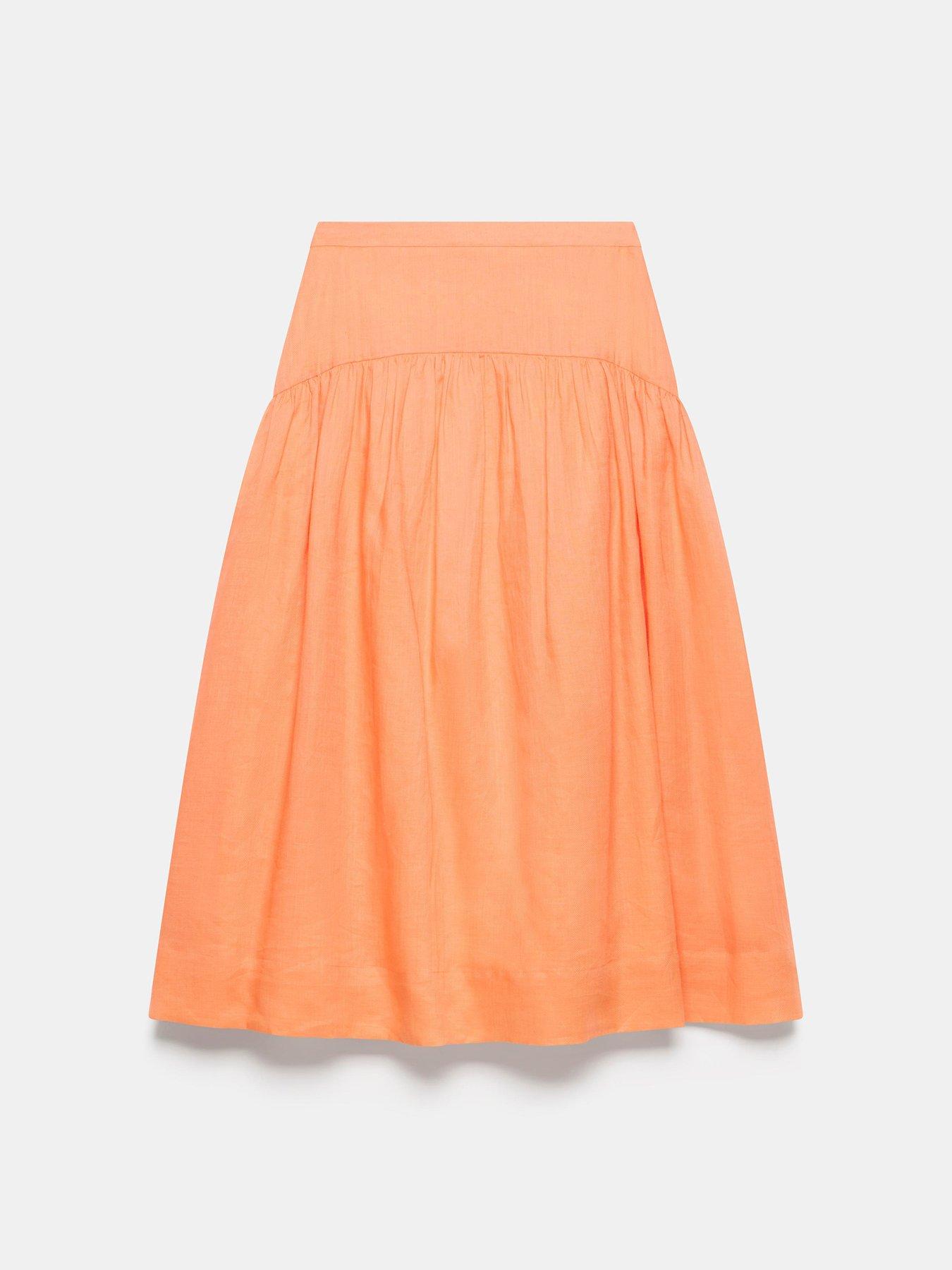 Image 5 of 6 of Mint Velvet Drop Waist Maxi Skirt - Orange
