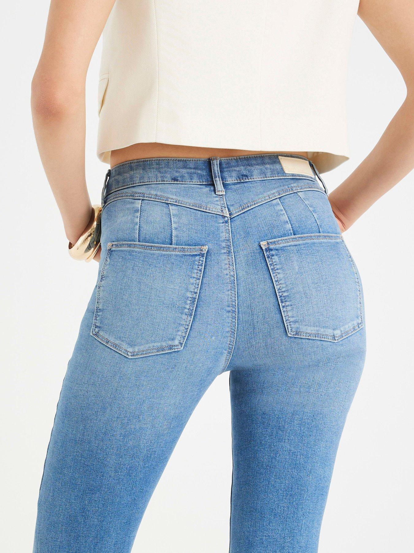 Image 2 of 4 of River Island Sculpt Flare Jeanette Jeans - Blue
