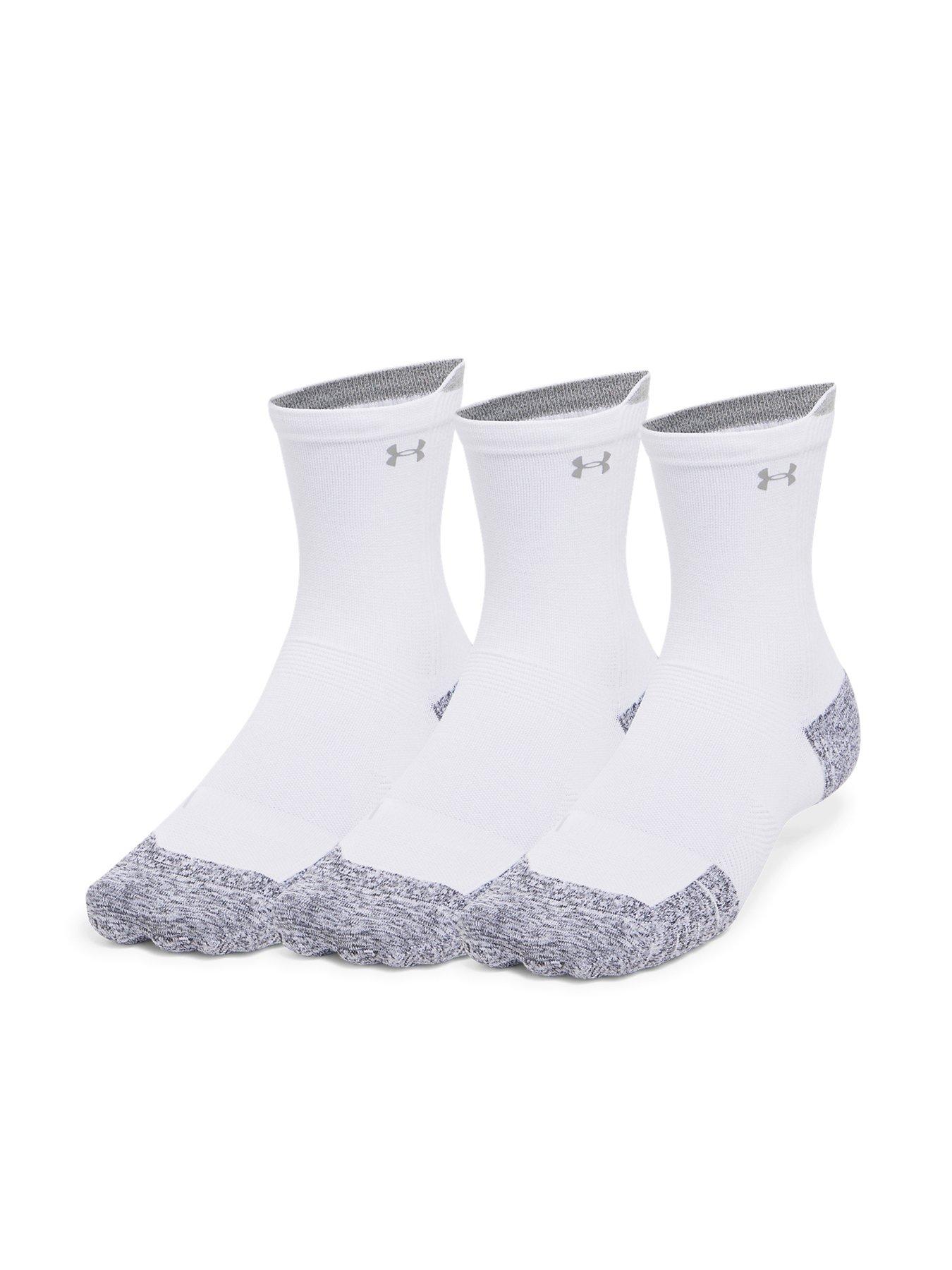 undefined Adults Unisex Running Cushion 3Pack Crew Socks - White