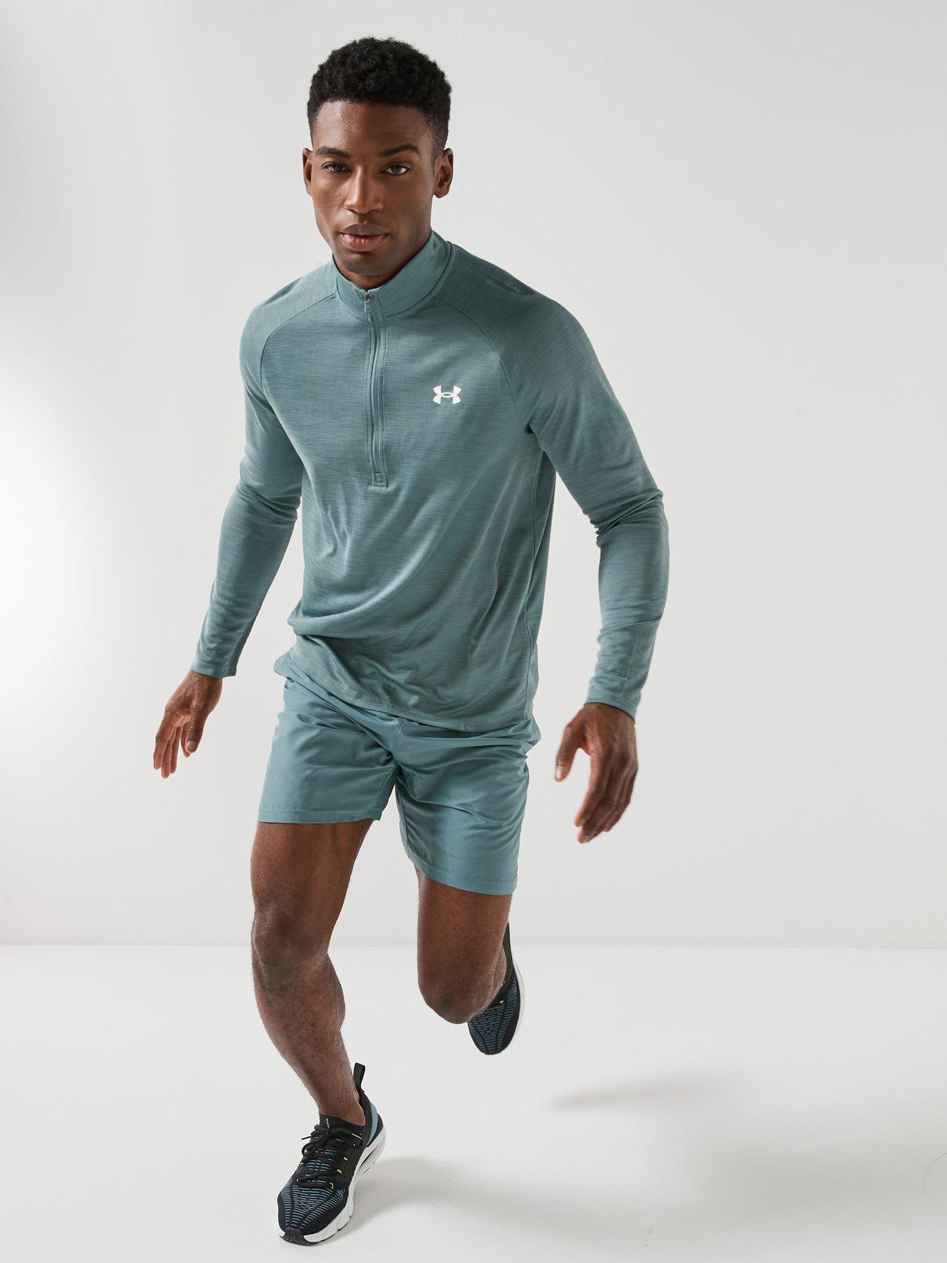 UNDER ARMOUR Mens Training Tech Textured 1/2 Zip - Green | Very