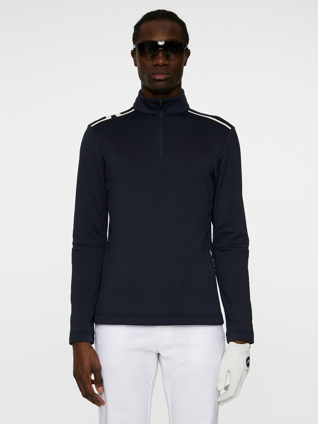 J LINDEBERG Mens Golf Vinnie Quarter Zip Mid Layer - Navy