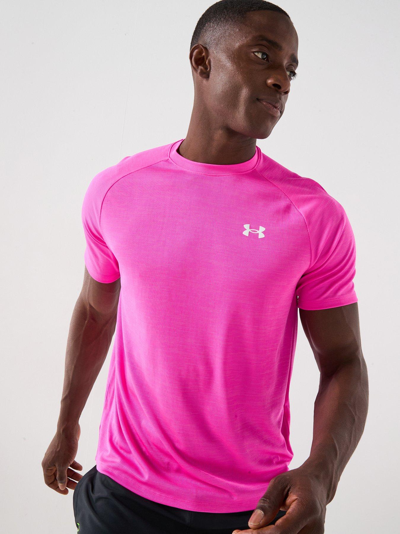 undefined Mens Training Tech Textured T-Shirt - Pink
