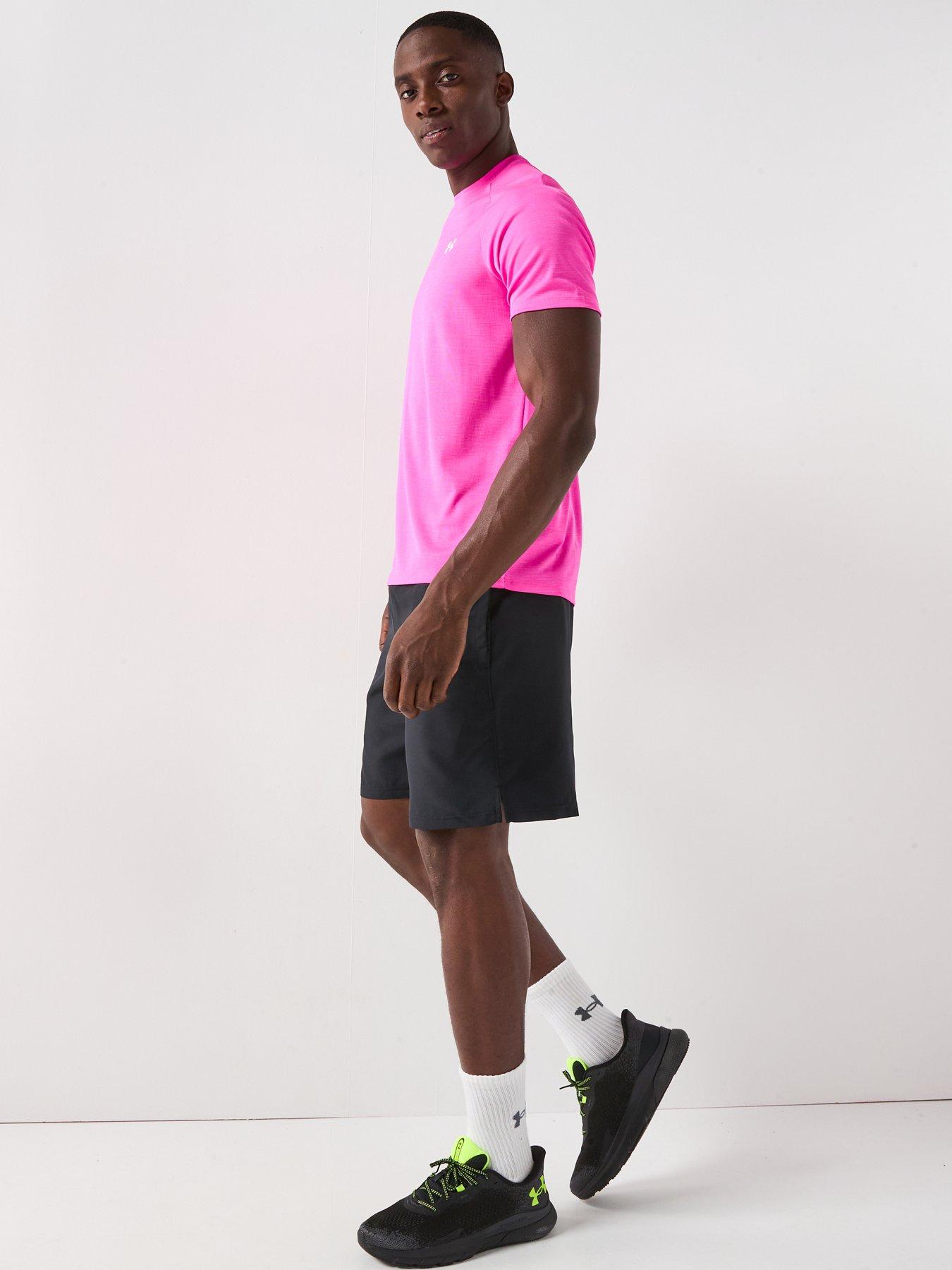 Image 3 of 6 of UNDER ARMOUR Mens Training Tech Textured T-Shirt - Pink