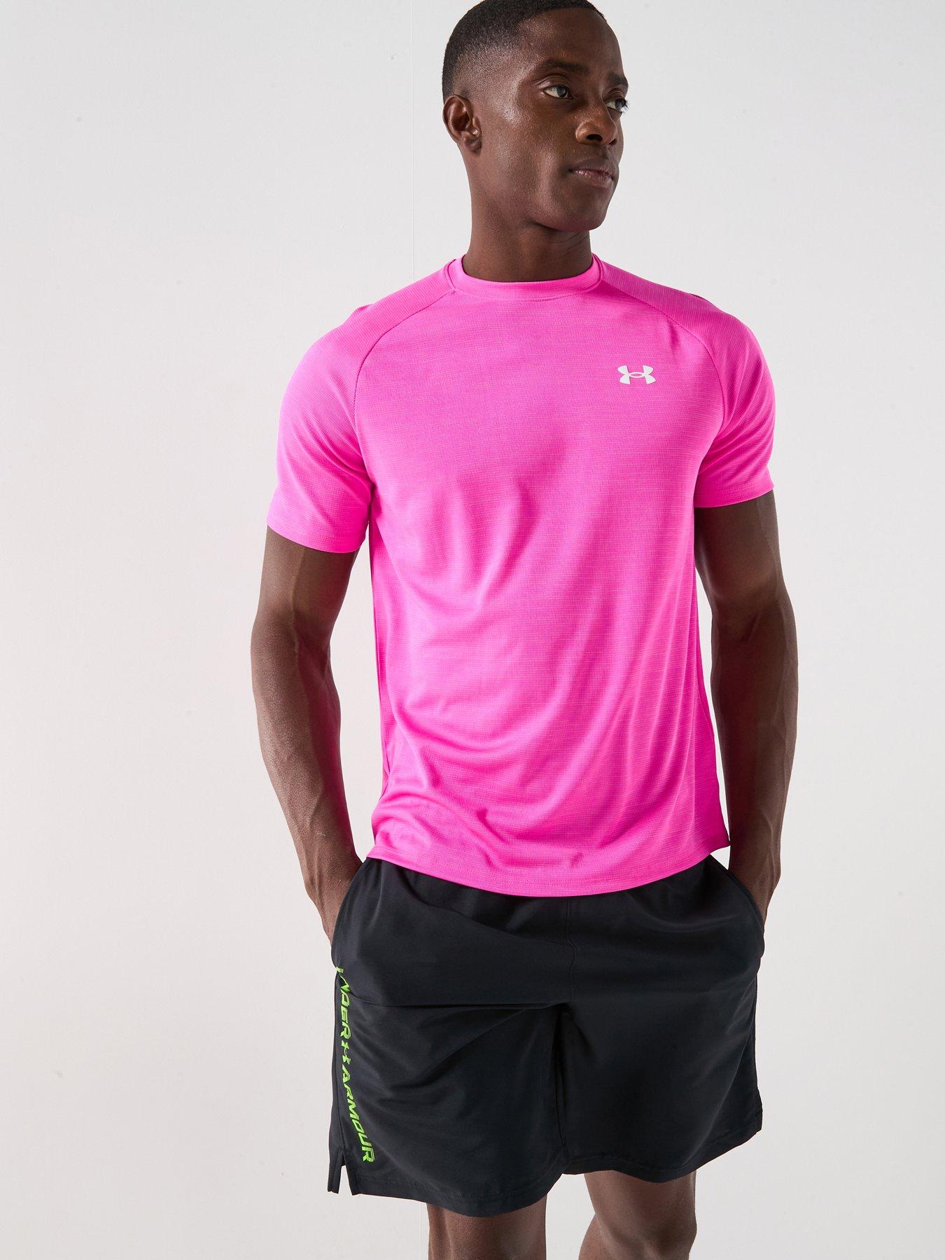 Image 5 of 6 of UNDER ARMOUR Mens Training Tech Textured T-Shirt - Pink