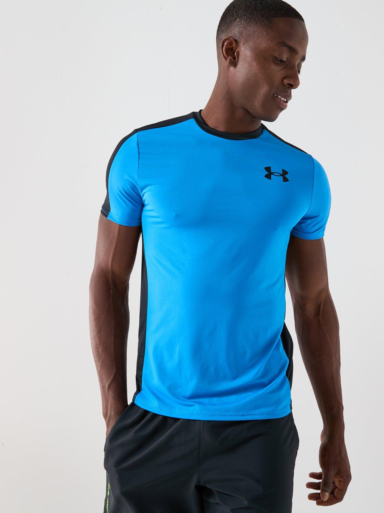 undefined Mens Training Heatgear Wordmark T-Shirt - Blue/Black