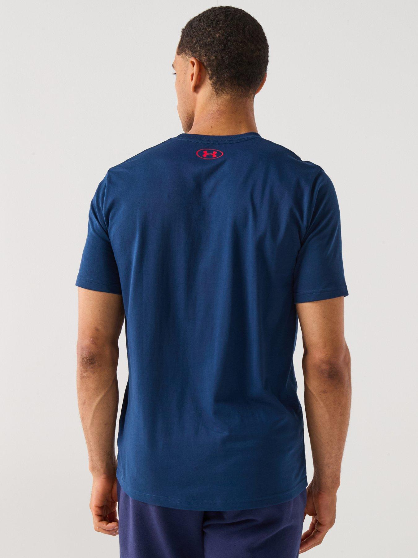 Image 2 of 6 of UNDER ARMOUR Mens Training Boxed Logo Sports T-Shirt - Blue