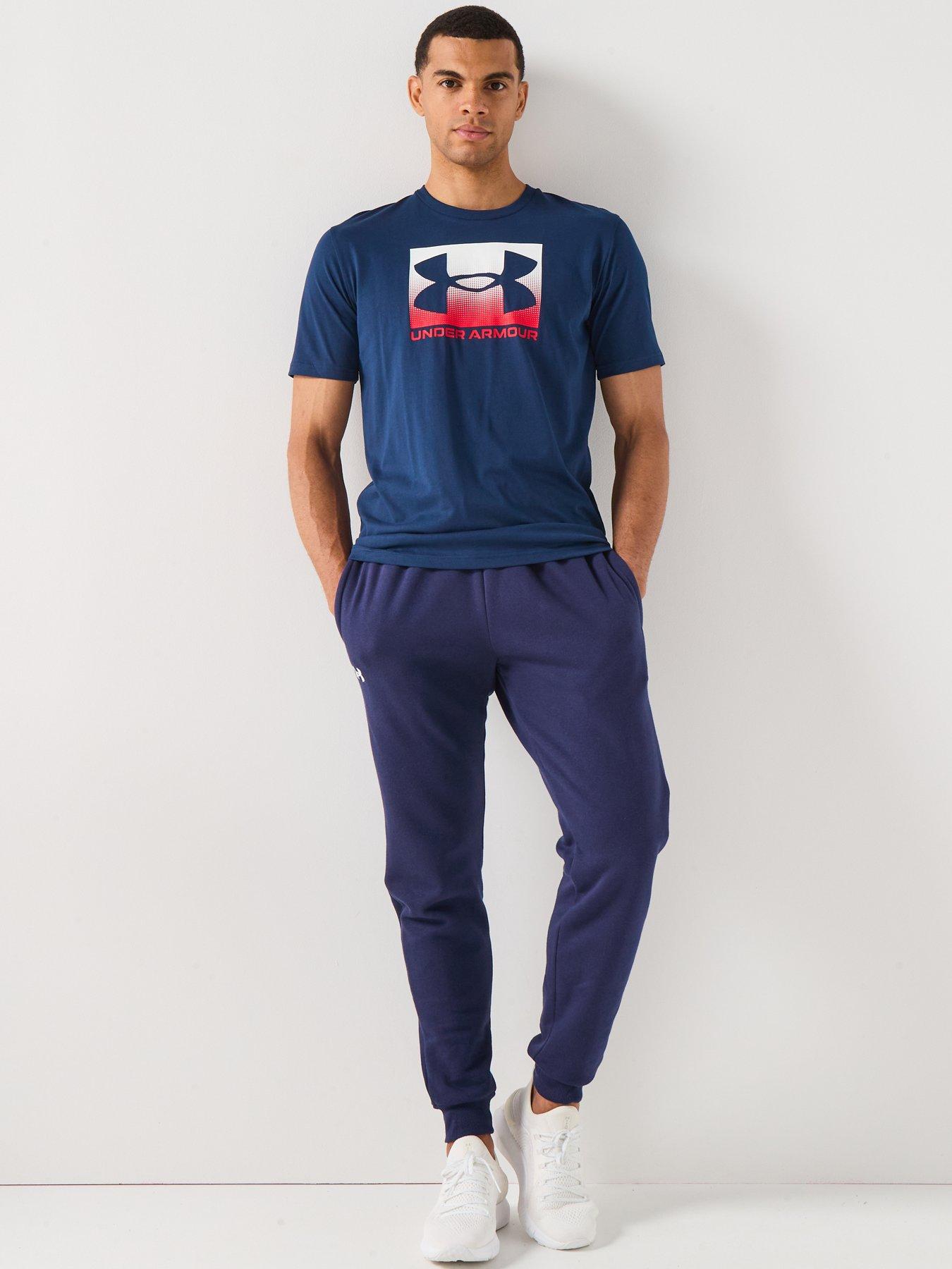 Image 3 of 6 of UNDER ARMOUR Mens Training Boxed Logo Sports T-Shirt - Blue