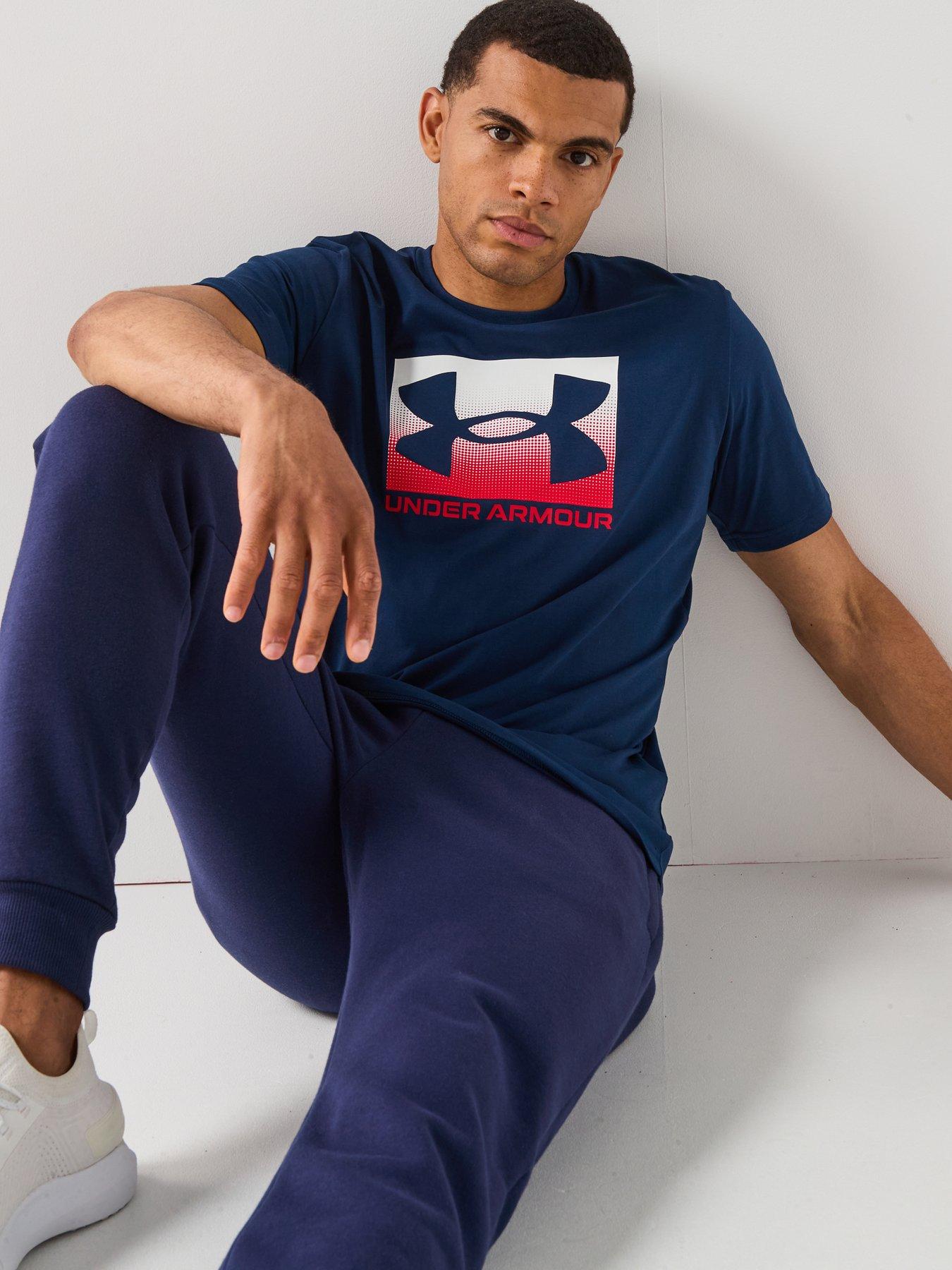 Image 6 of 6 of UNDER ARMOUR Mens Training Boxed Logo Sports T-Shirt - Blue