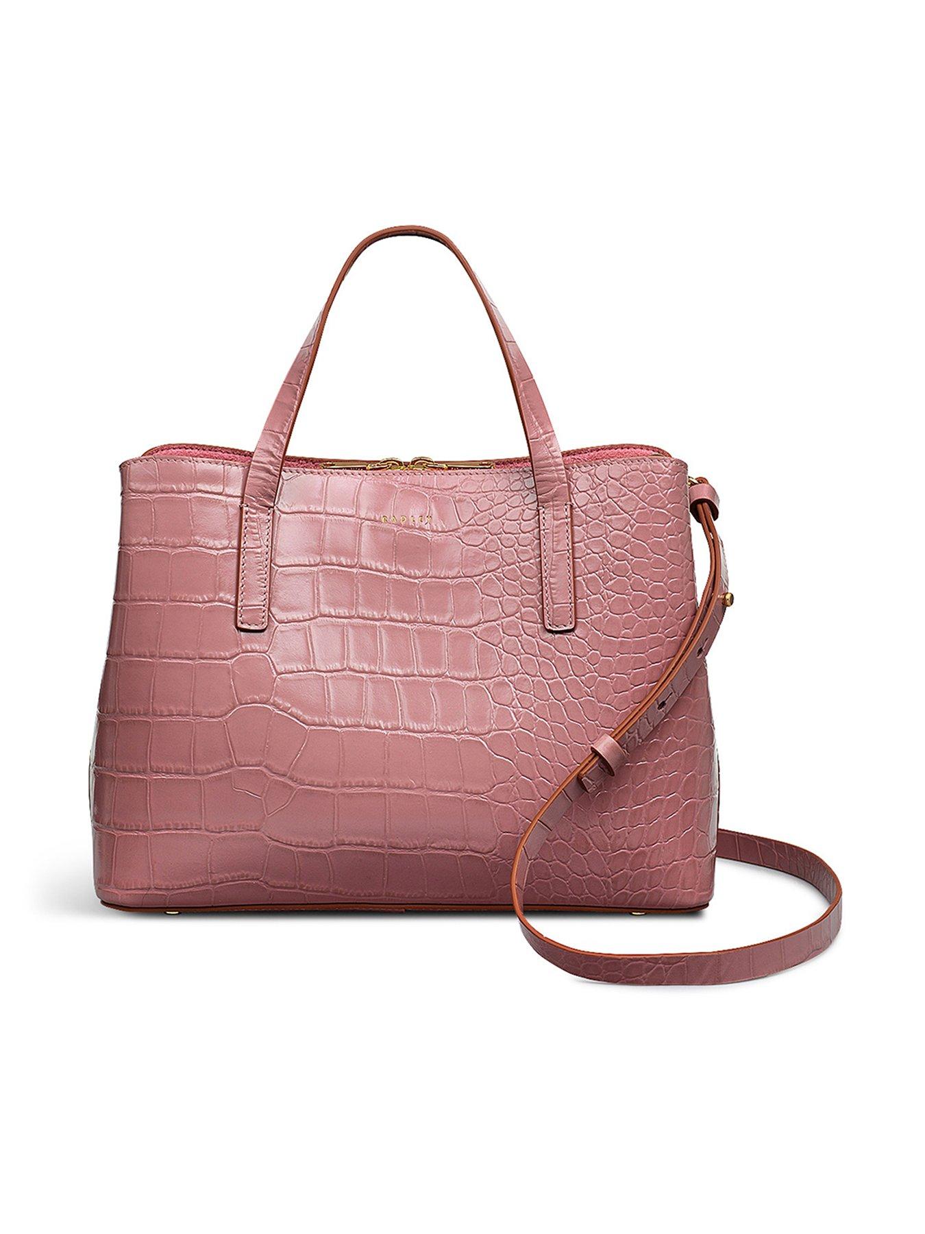 undefined Dukes Place Faux Croc Medium Ziptop Grab - Pink