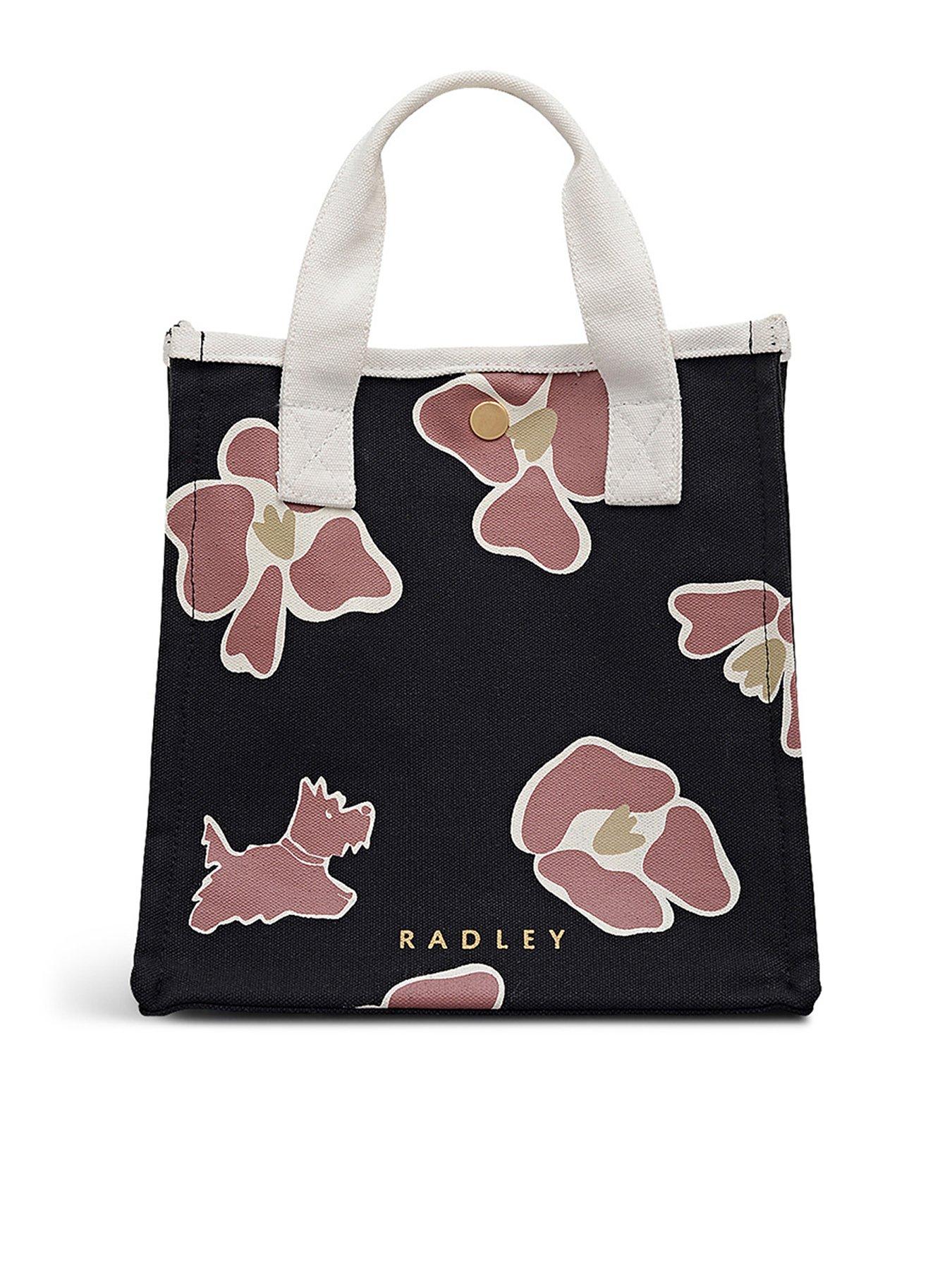 undefined Abstract Floral Small Open Top Grab - Black