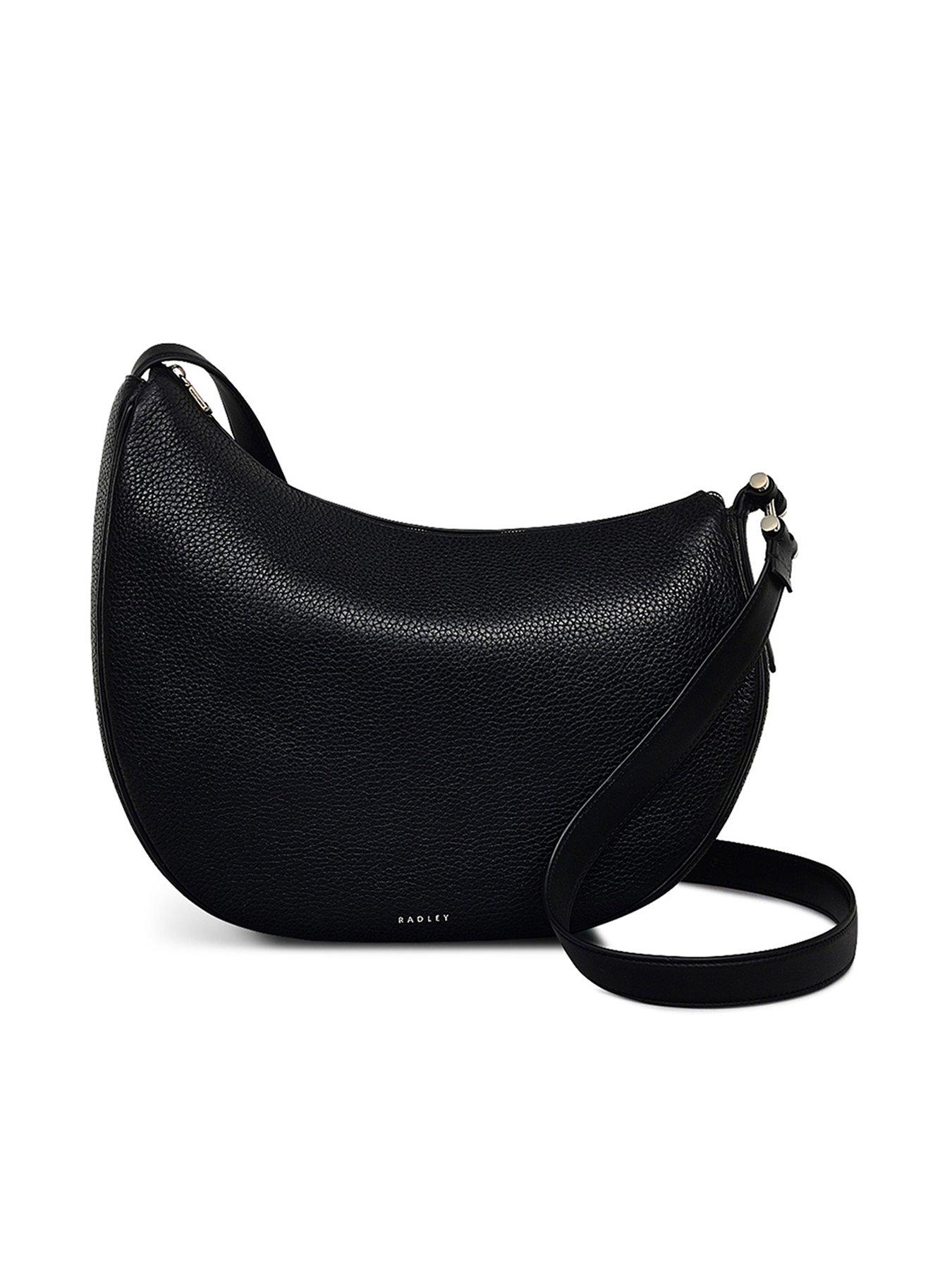 RADLEY London Womens Colebrook Close Leather Colourblock Ziptop Satchel Bag in Black Tan and Cream