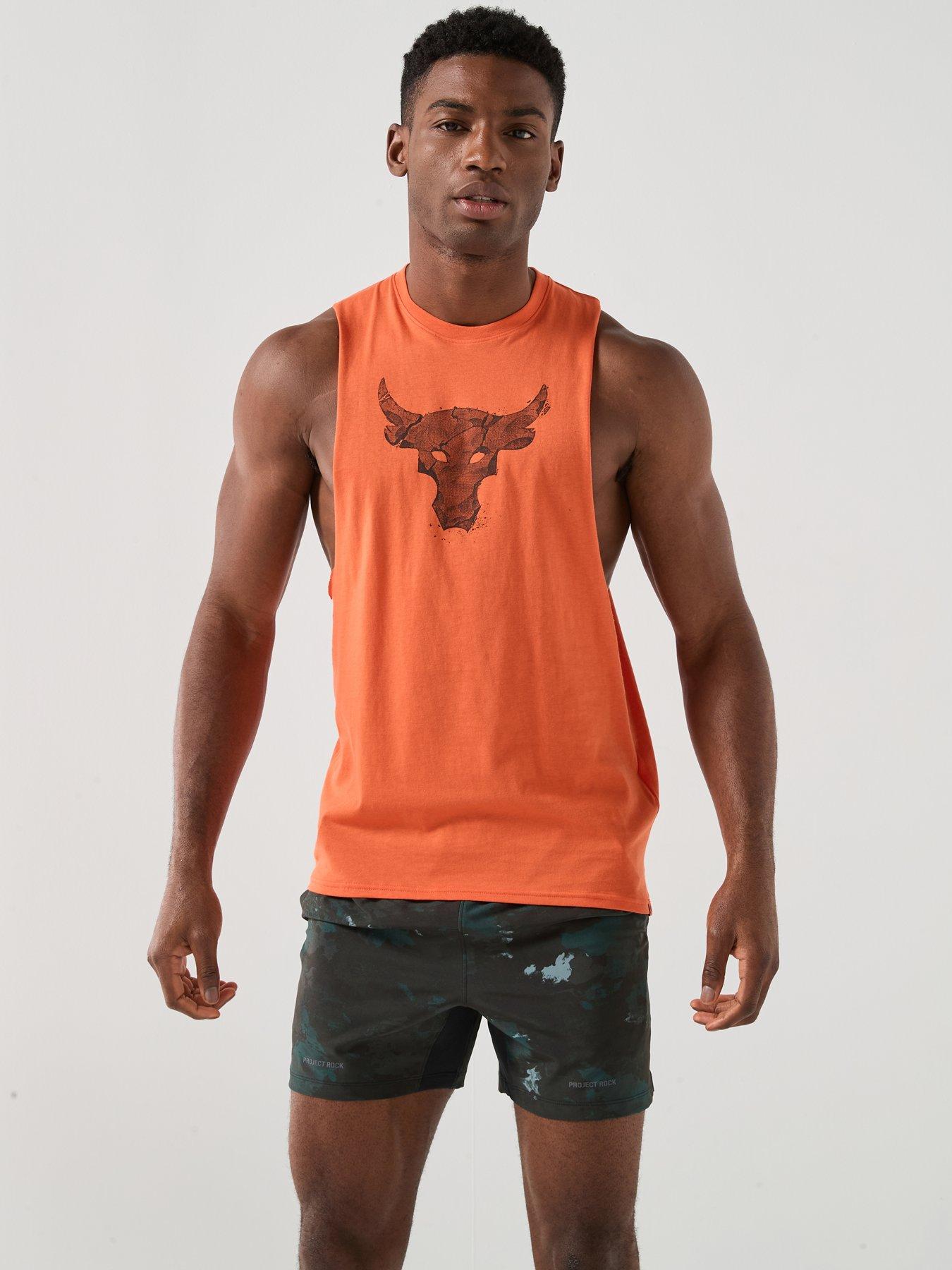 UNDER ARMOUR Mens Training Project Rock Tank - Orange