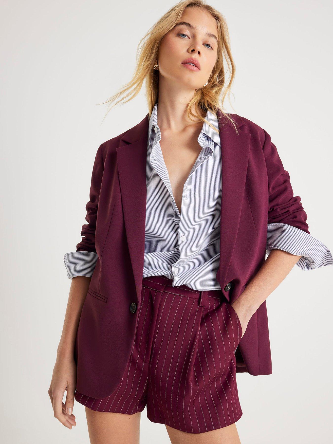 River Island Edge To Edge Blazer - Purple