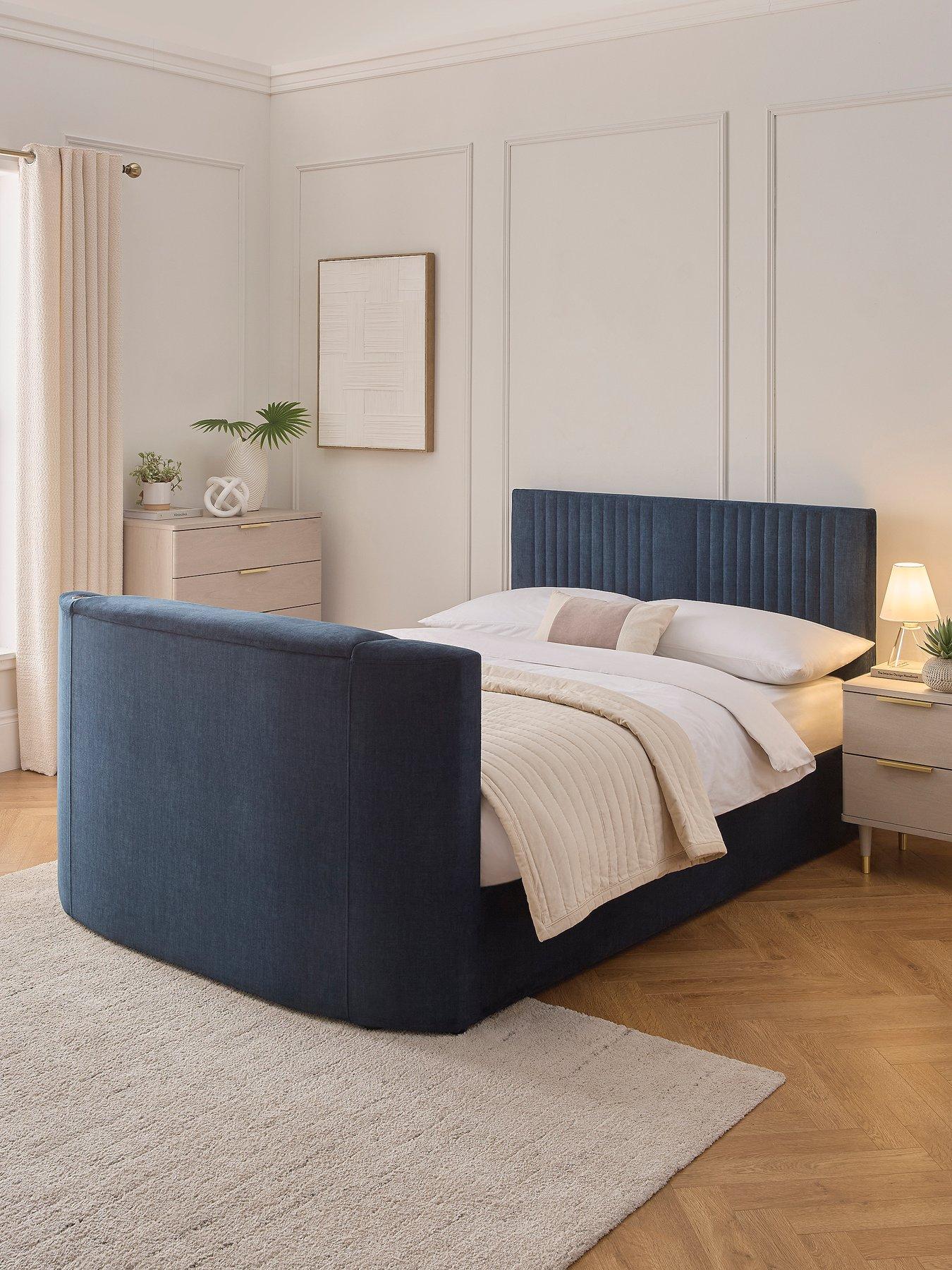 Image 1 of 7 of The Very Collection Prent TV Bed with Voice Control and Mattress Options (Buy &amp; SAVE!) - Blue