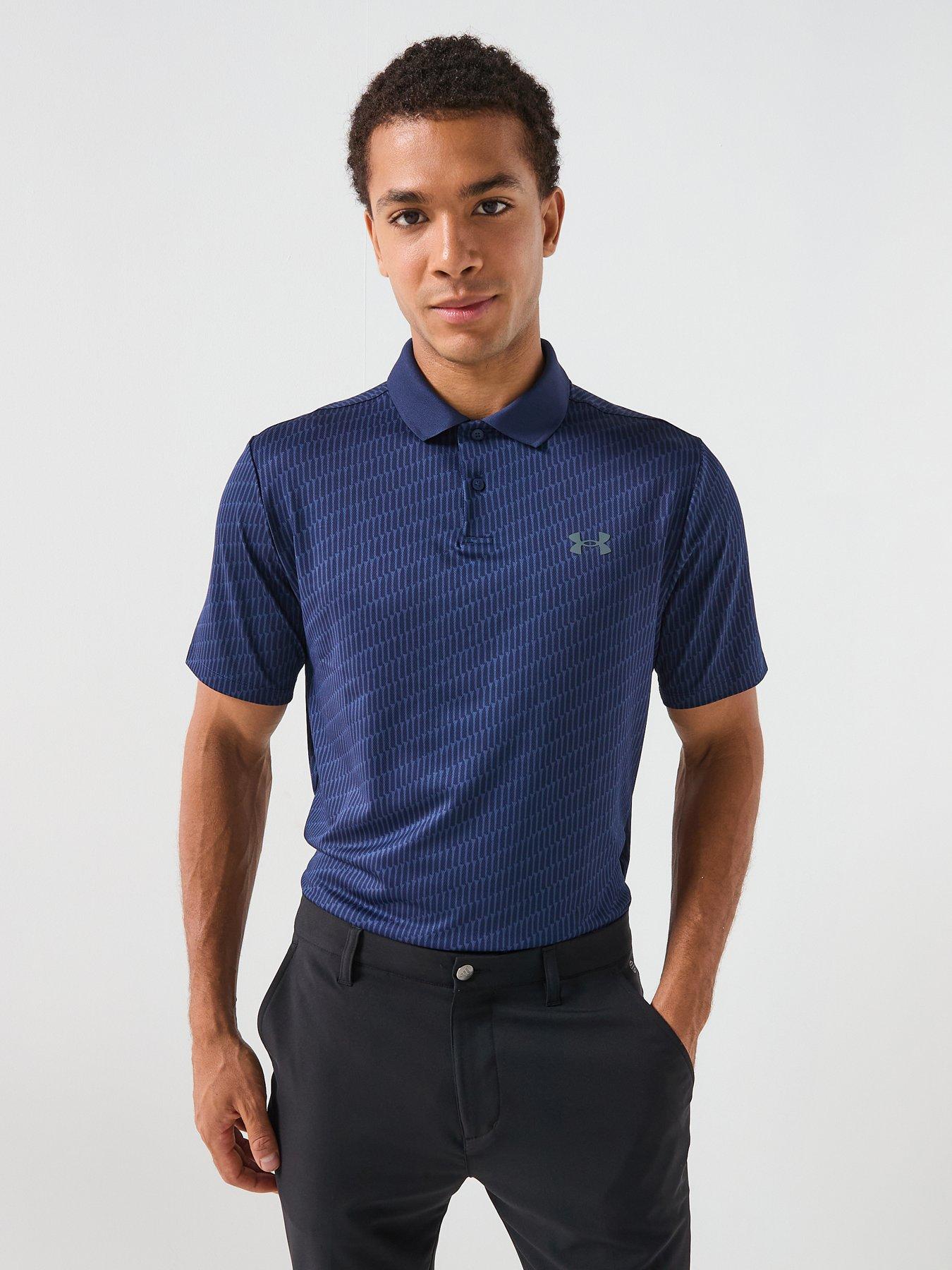 UNDER ARMOUR Mens Golf Matchplay Printed Polo Shirt Navy Very
