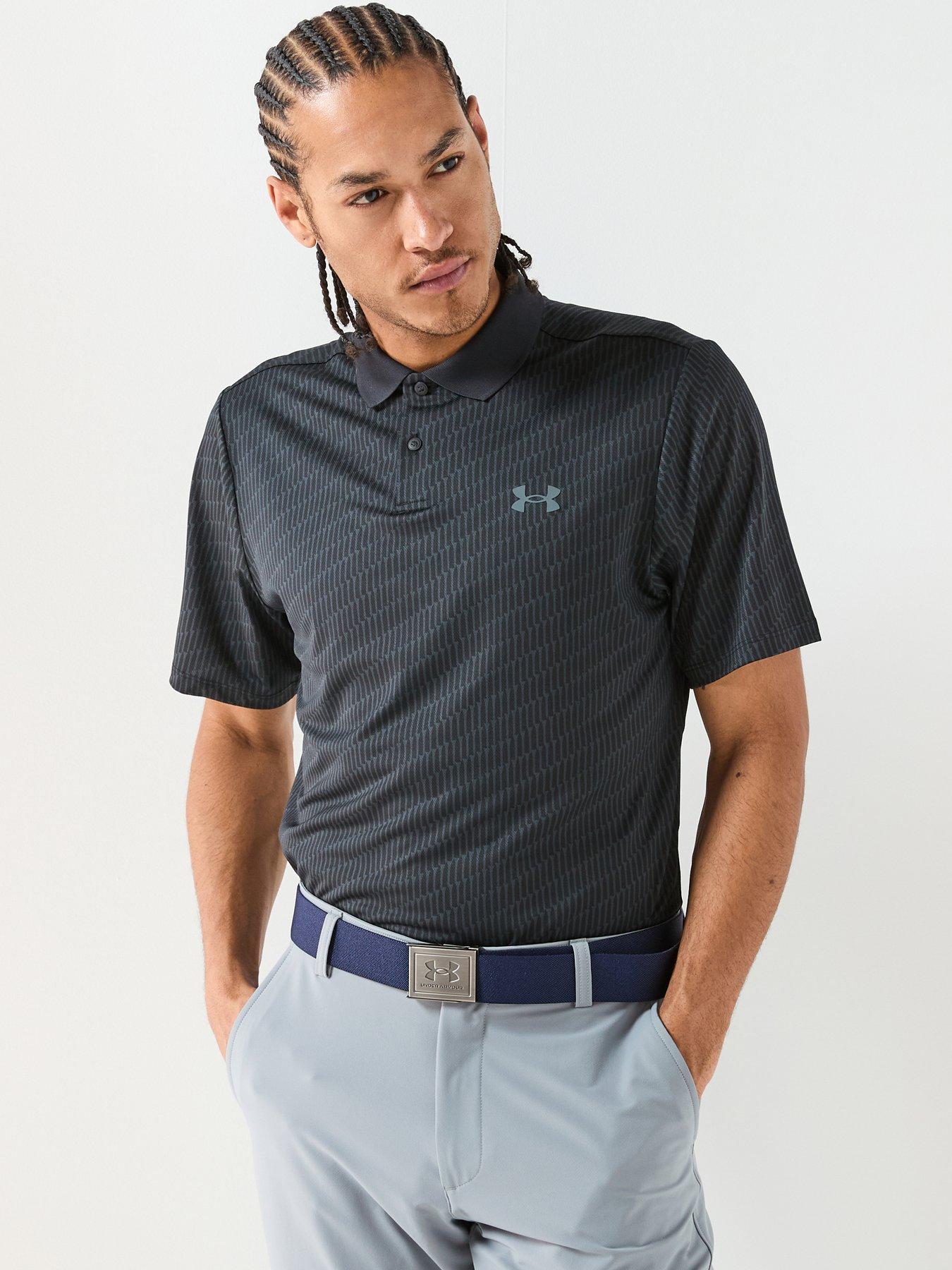 UNDER ARMOUR Mens Golf Matchplay Printed Polo - Black