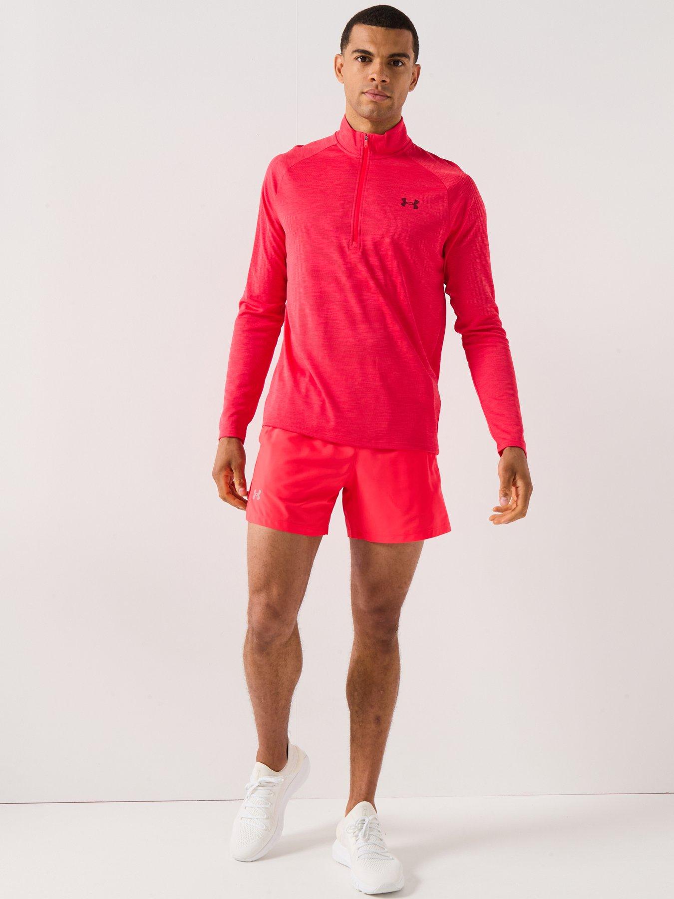 Image 3 of 6 of UNDER ARMOUR Mens Training Tech Textured 1/2 Zip Top - Red