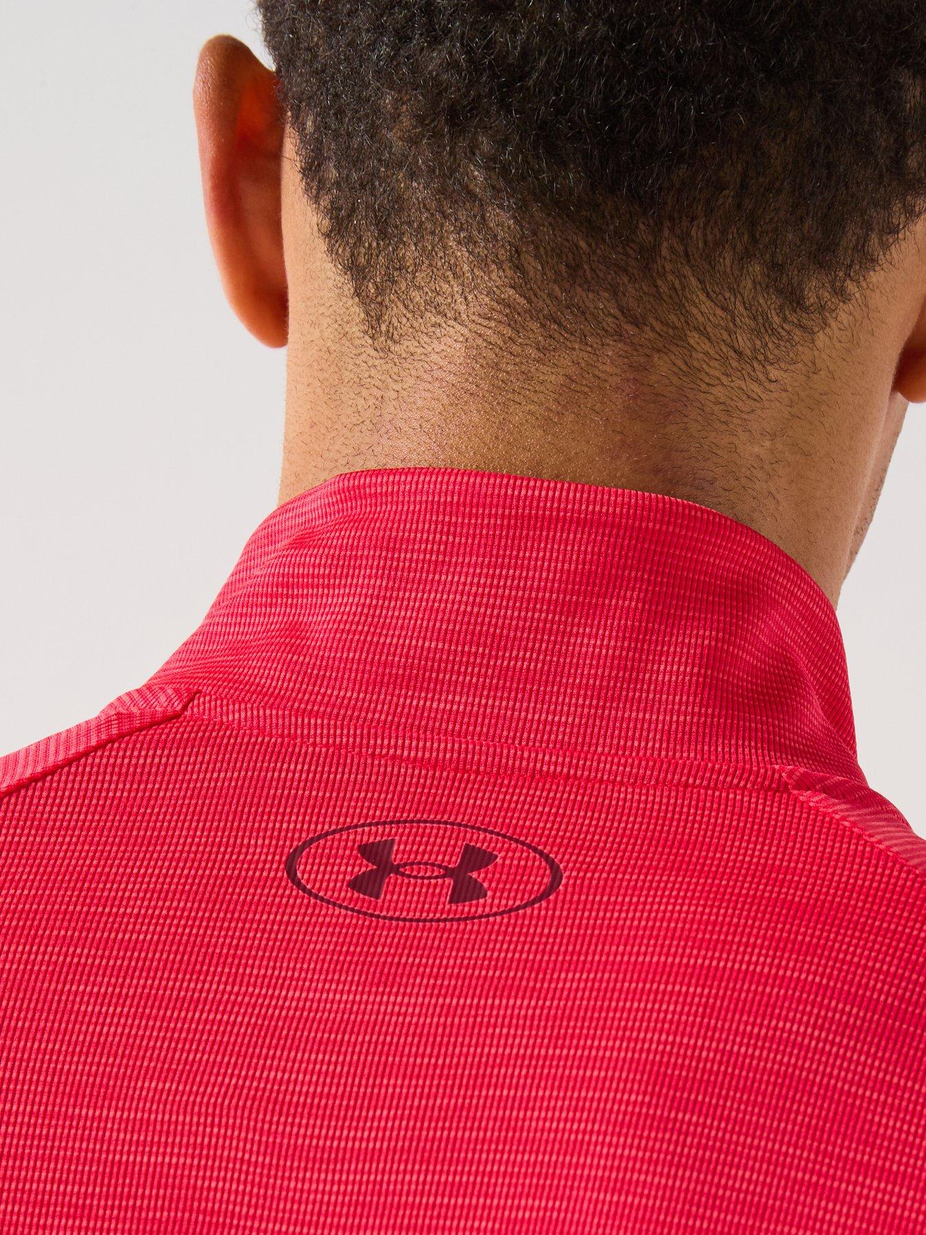 Image 5 of 6 of UNDER ARMOUR Mens Training Tech Textured 1/2 Zip Top - Red