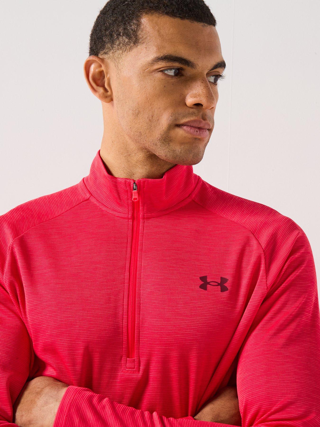 Image 6 of 6 of UNDER ARMOUR Mens Training Tech Textured 1/2 Zip Top - Red